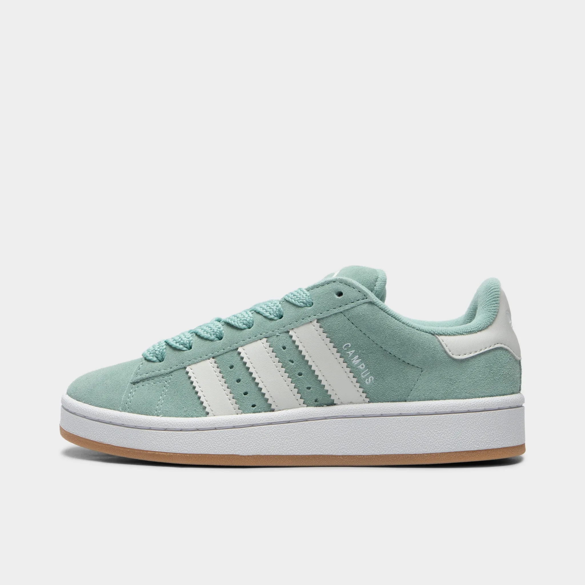 Slip Resistant adidas Juniors' Campus 00s Haze Green / Grey - Gum