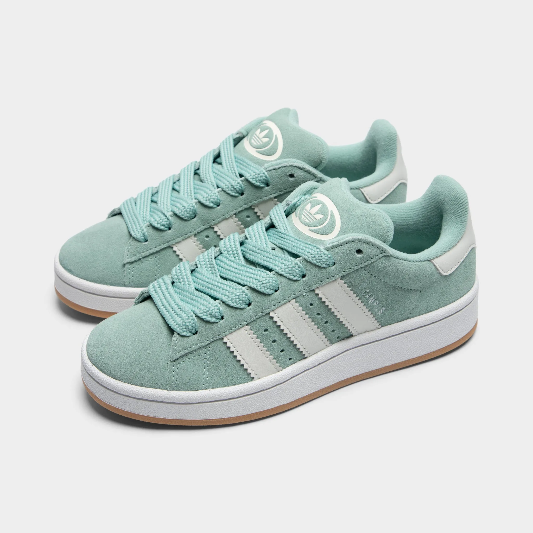 adidas Juniors' Campus 00s Haze Green / Grey - Gum Soft Land