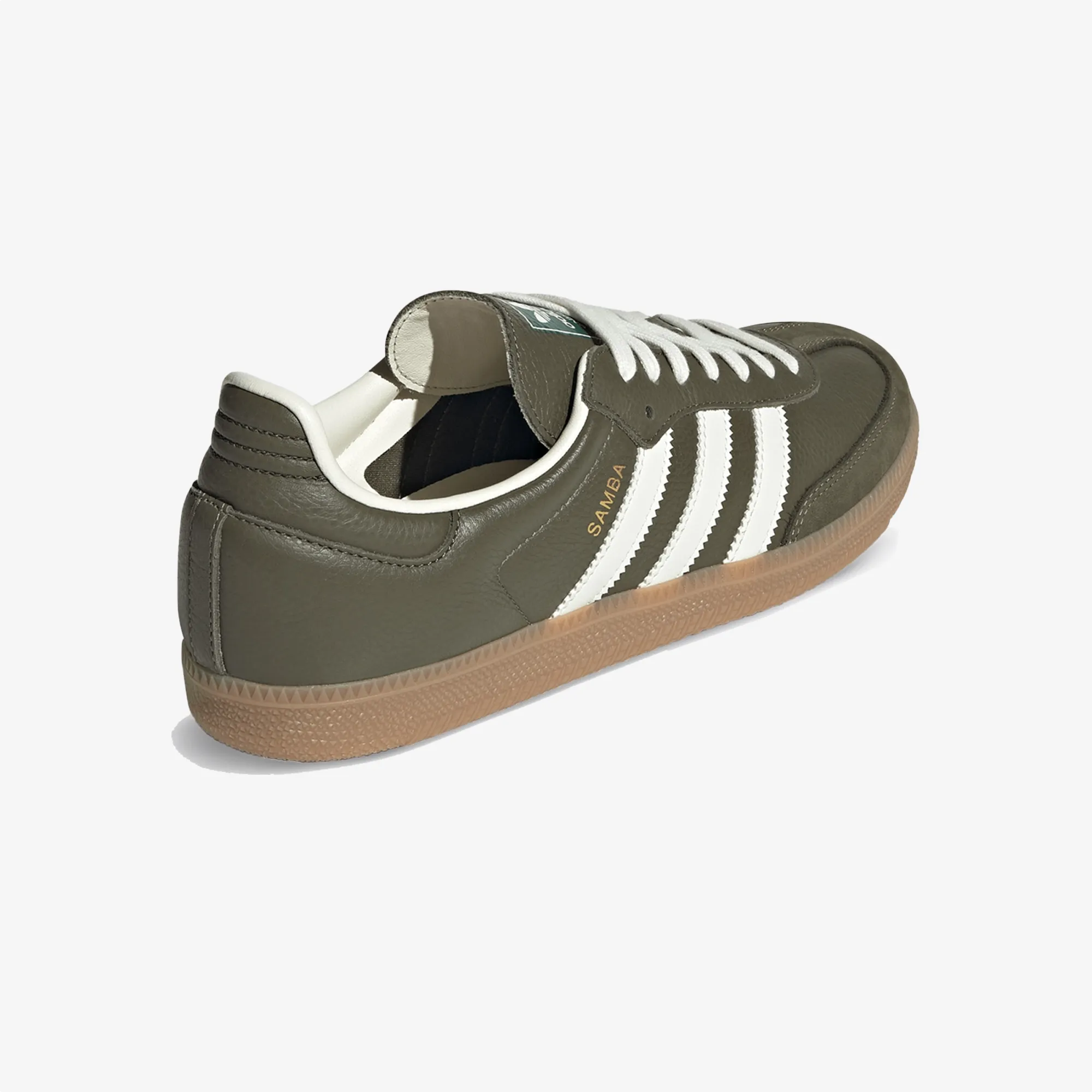 ADIDAS ORIGINALS | SAMBA OG { MEDIUM DARK KHAKI/OFF WHITE-GUM Subtle tone