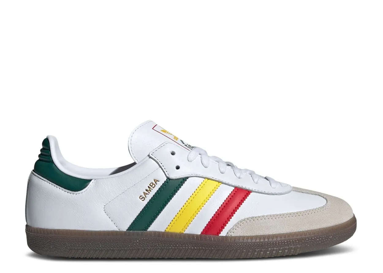 Adidas Samba OG White Rasta Grip Step Modern Casual