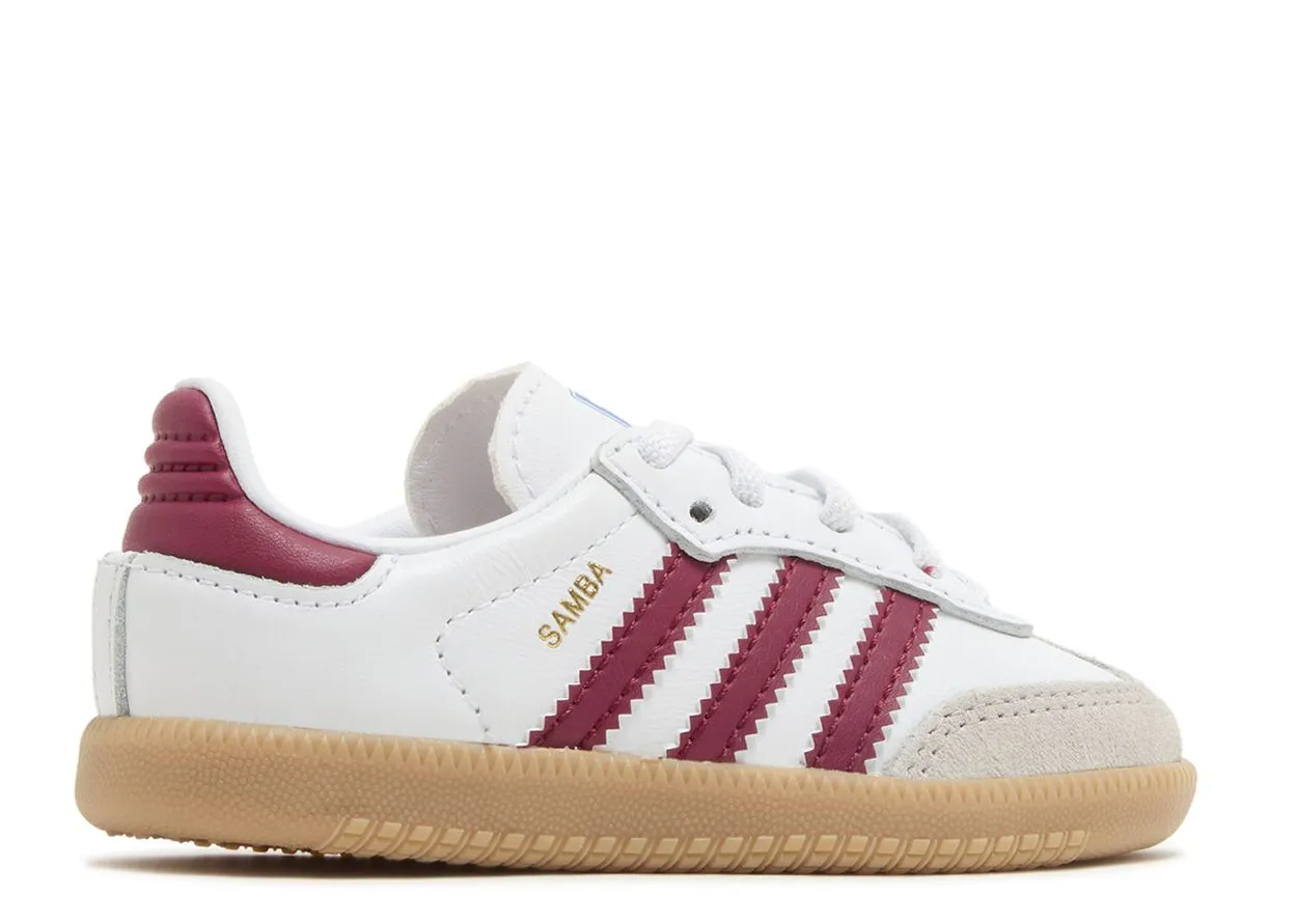 Adidas Samba OG Cloud White Collegiate Burgundy Gum (TD) Feel Stable