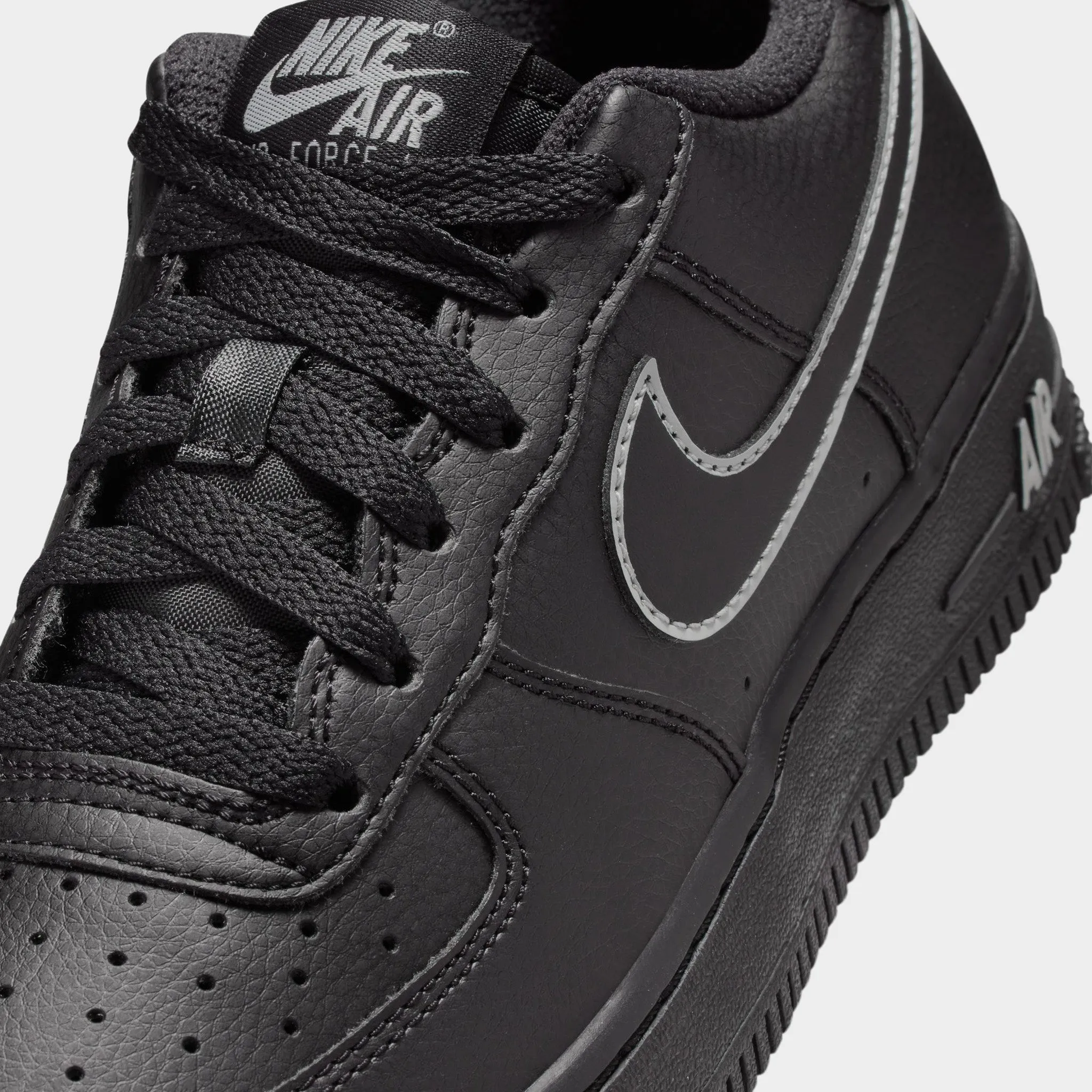 Grip Comfort Quick lace Nike Air Force 1 GS Black / Light Smoke Grey