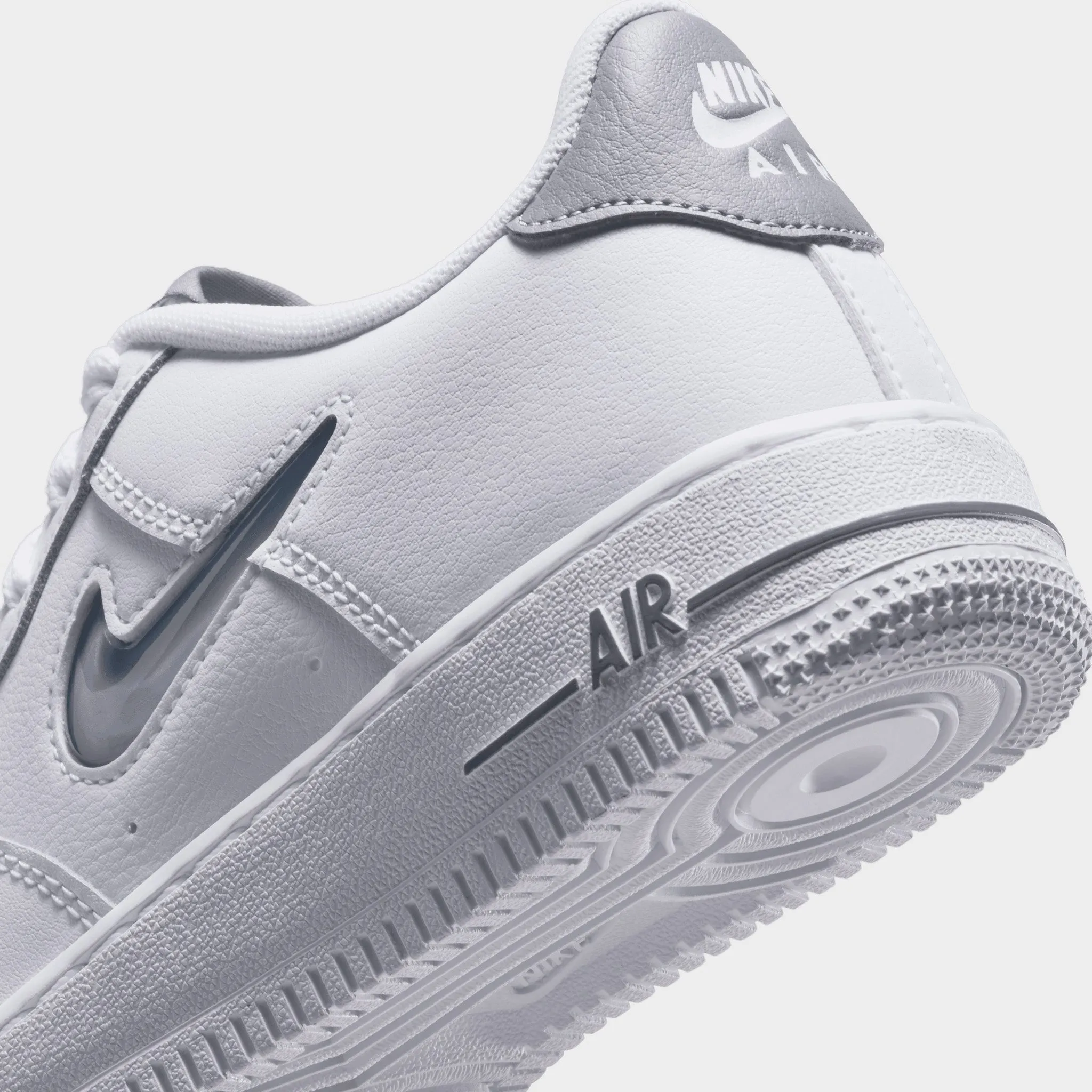 Breathable Lining Flat Base Nike Air Force 1 GS White / Smoke Grey