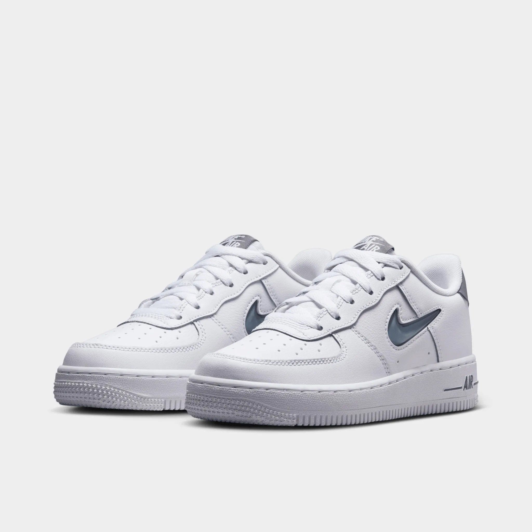 Nike Air Force 1 GS White / Smoke Grey Foot Shape Pure Function