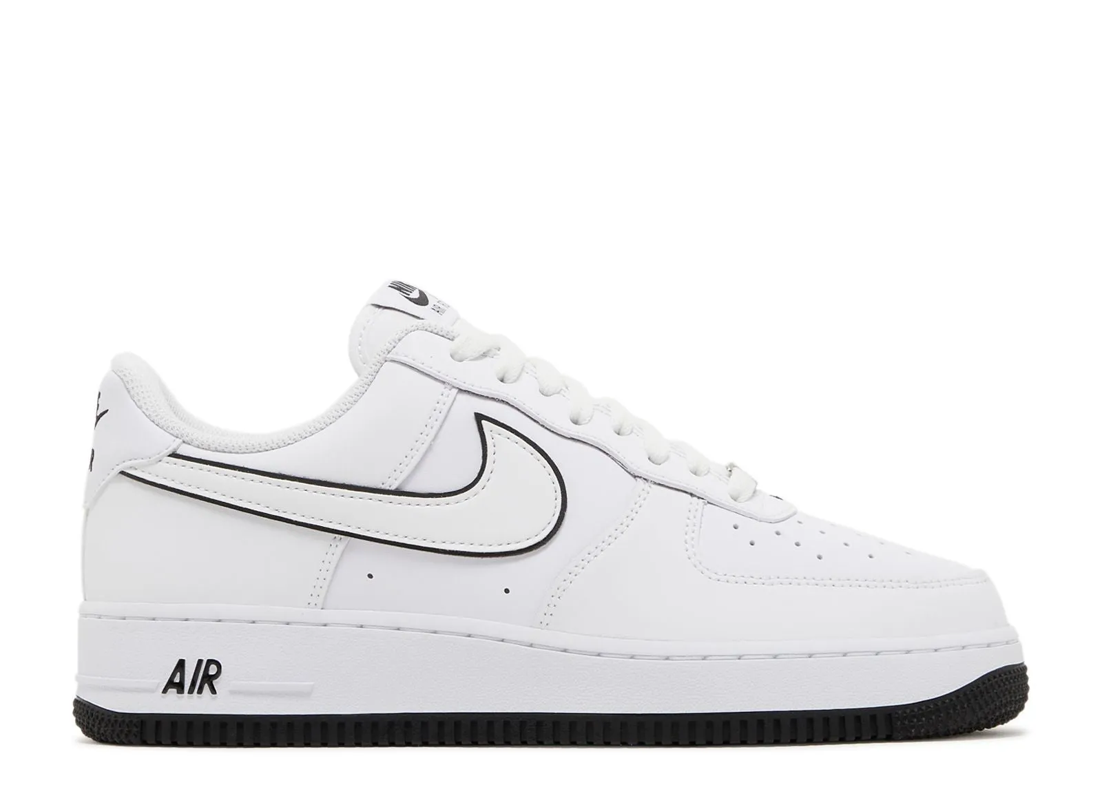 Nike Air Force 1 '07 Low White Black Outline Swoosh Slide On Flex Step