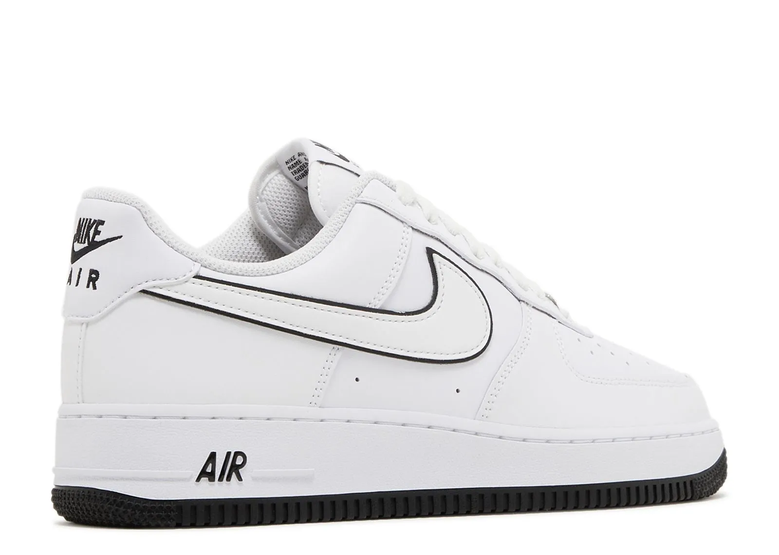 Stable Stride Nike Air Force 1 '07 Low White Black Outline Swoosh
