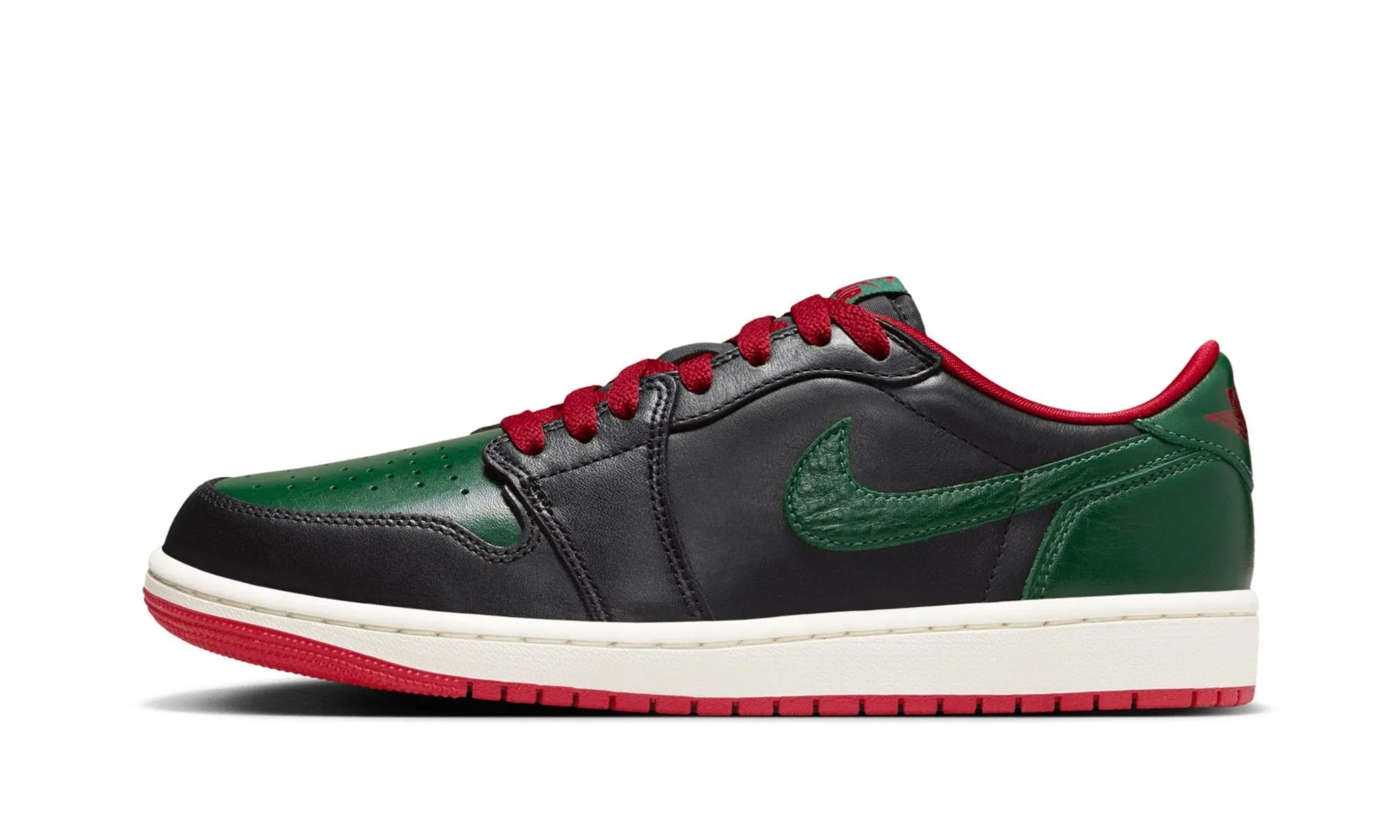 Wmns Air Jordan 1 Retro Low OG 'Black Gorge Green' Arch support Skin Fresh