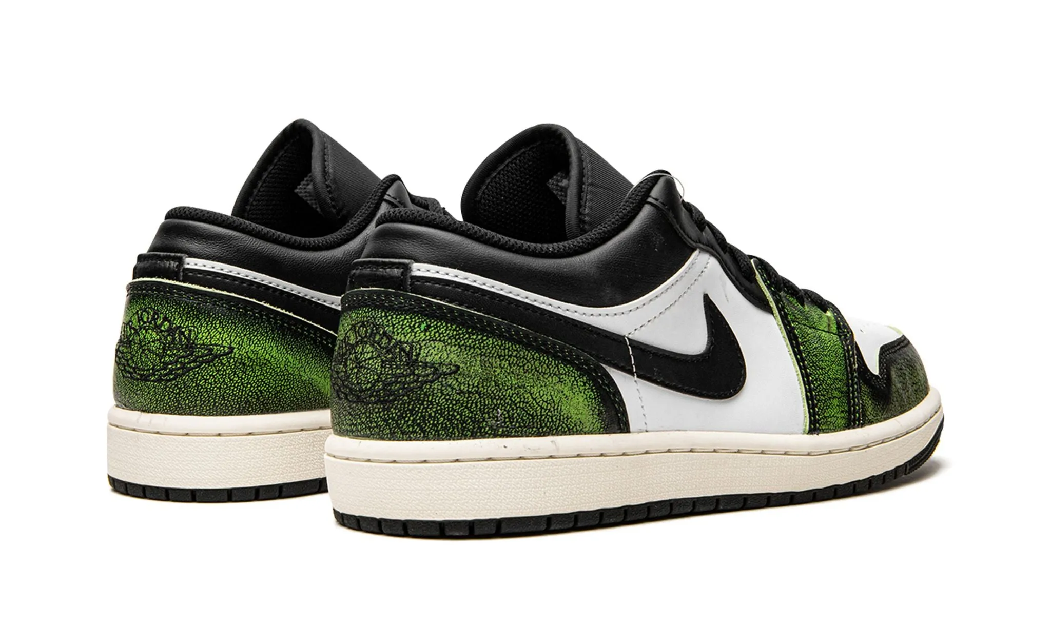 Scandi Clean Air Jordan 1 Low SE GS WearAway  Electric Green