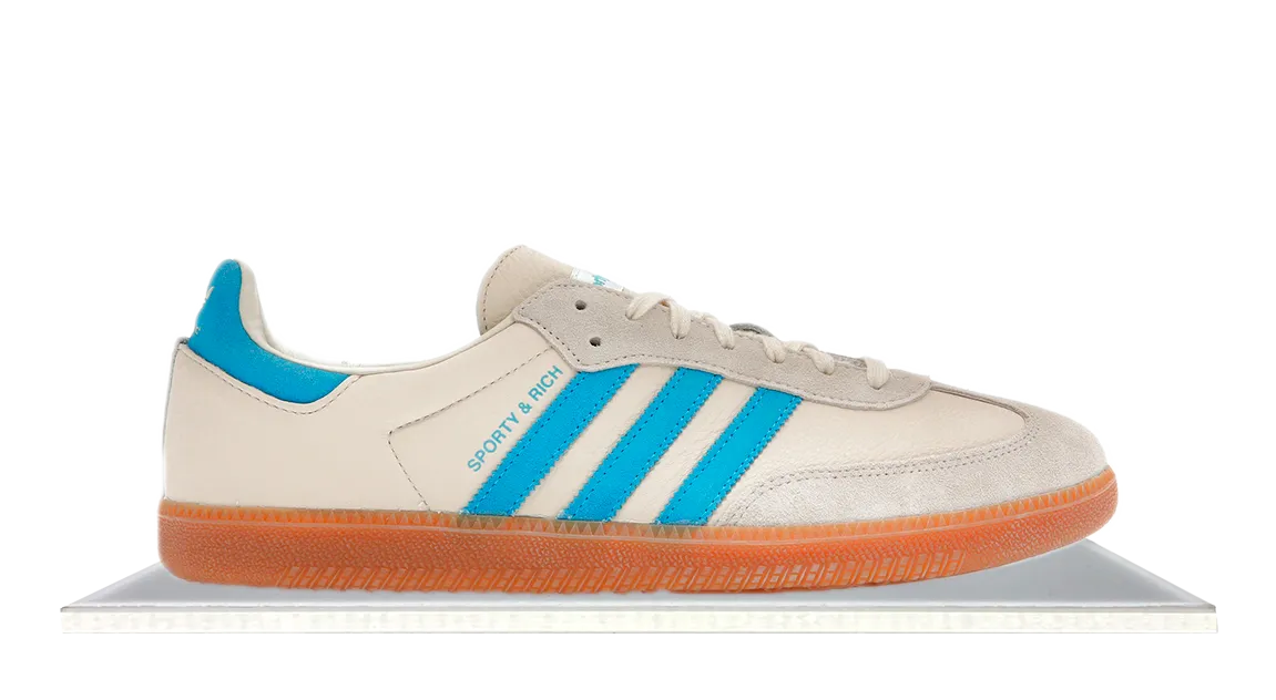 Adidas Samba x Sporty & Rich Beige Blue Leaf Walk Kids Pick