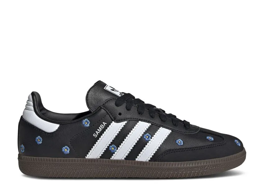Easy Slip-On Cloud Comfort Adidas Samba Light Blue Floral Core Black