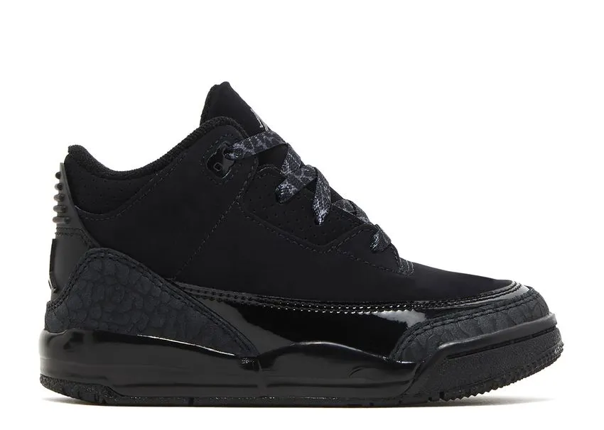 Air Jordan 3 Retro Black Cat (TD) Stylish Appearance