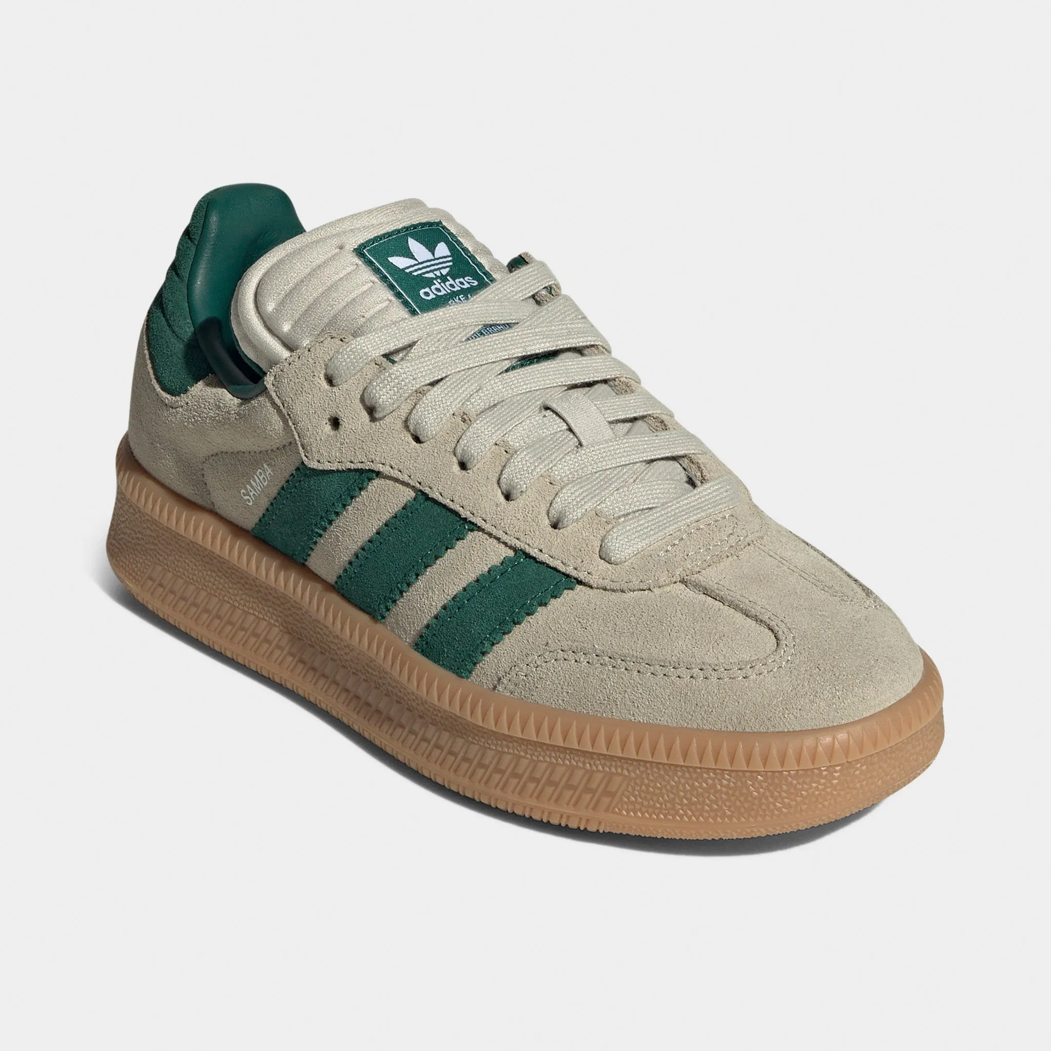 Elastic laces Slip On adidas Juniors' Samba XLG Tan / Green