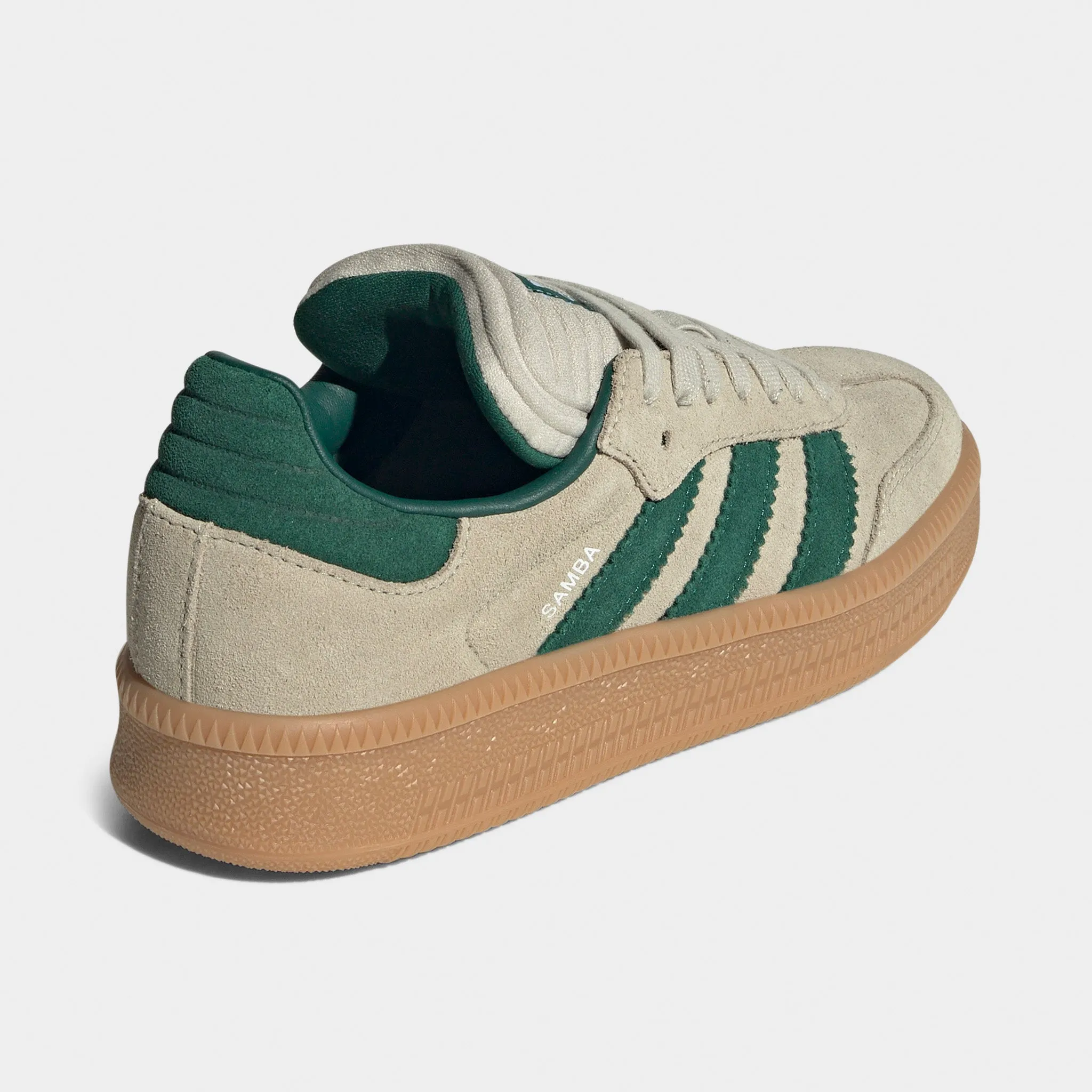 Enhanced grip Height Plus adidas Juniors' Samba XLG Tan / Green
