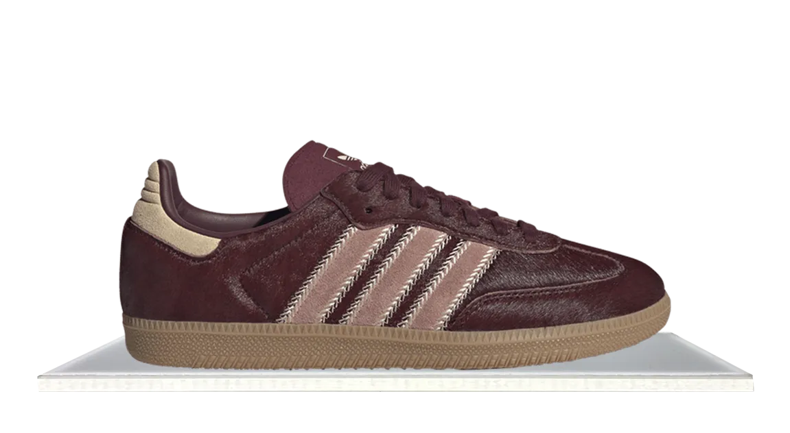 Adidas Samba Maroon Sand Strata Pony Runway Pop