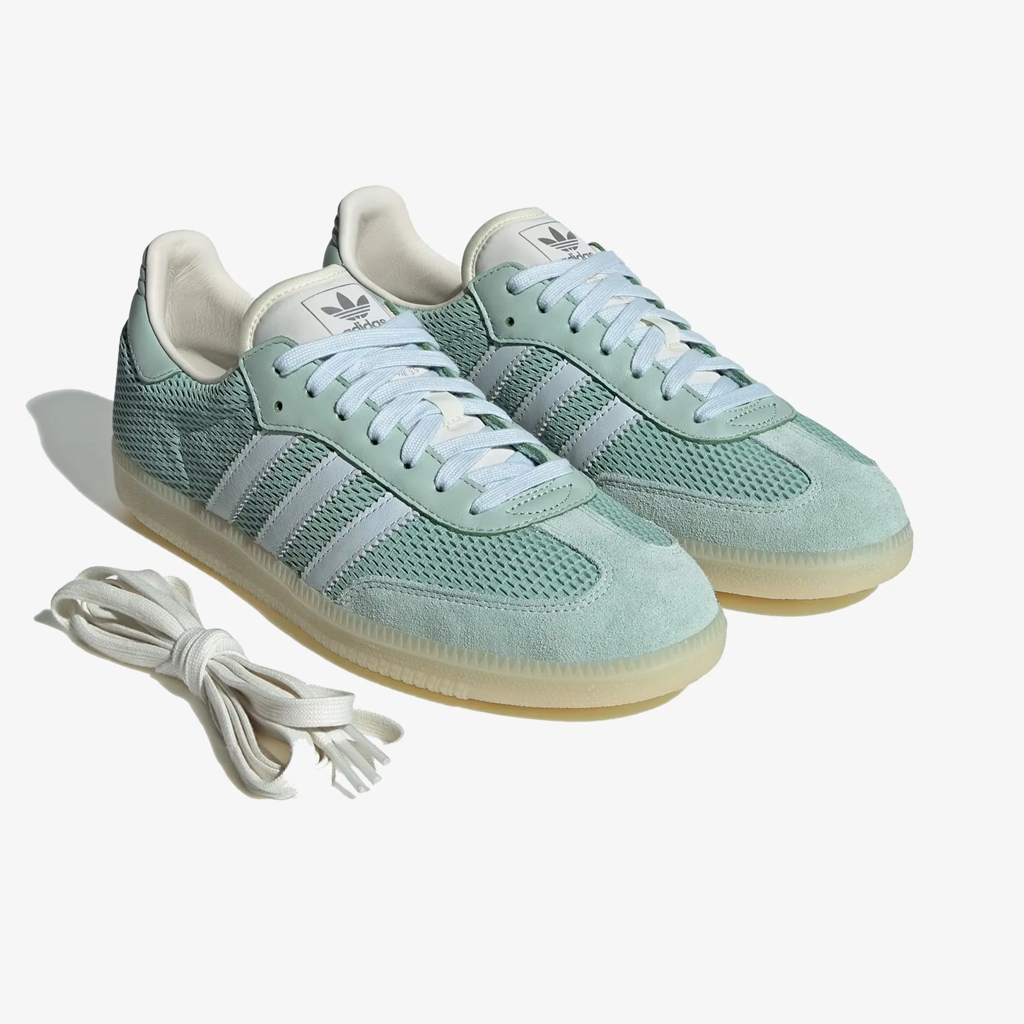 ADIDAS ORIGINALS | SAMBA OG { HAZY GREEN/SKY TINT/OFF WHITE Shady Step Compact Form