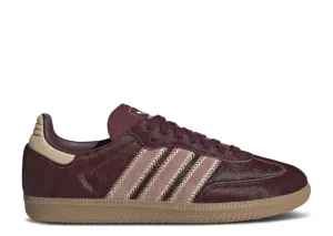 Adidas Samba OG Maroon Sand Strata Pony Eco Friendly buckle