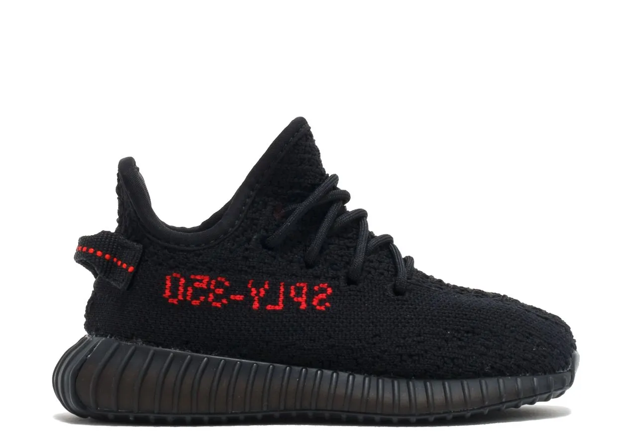 Non-Slip Sole Moon Jog Adidas Yeezy Boost 350 V2 Black Red (Infants)