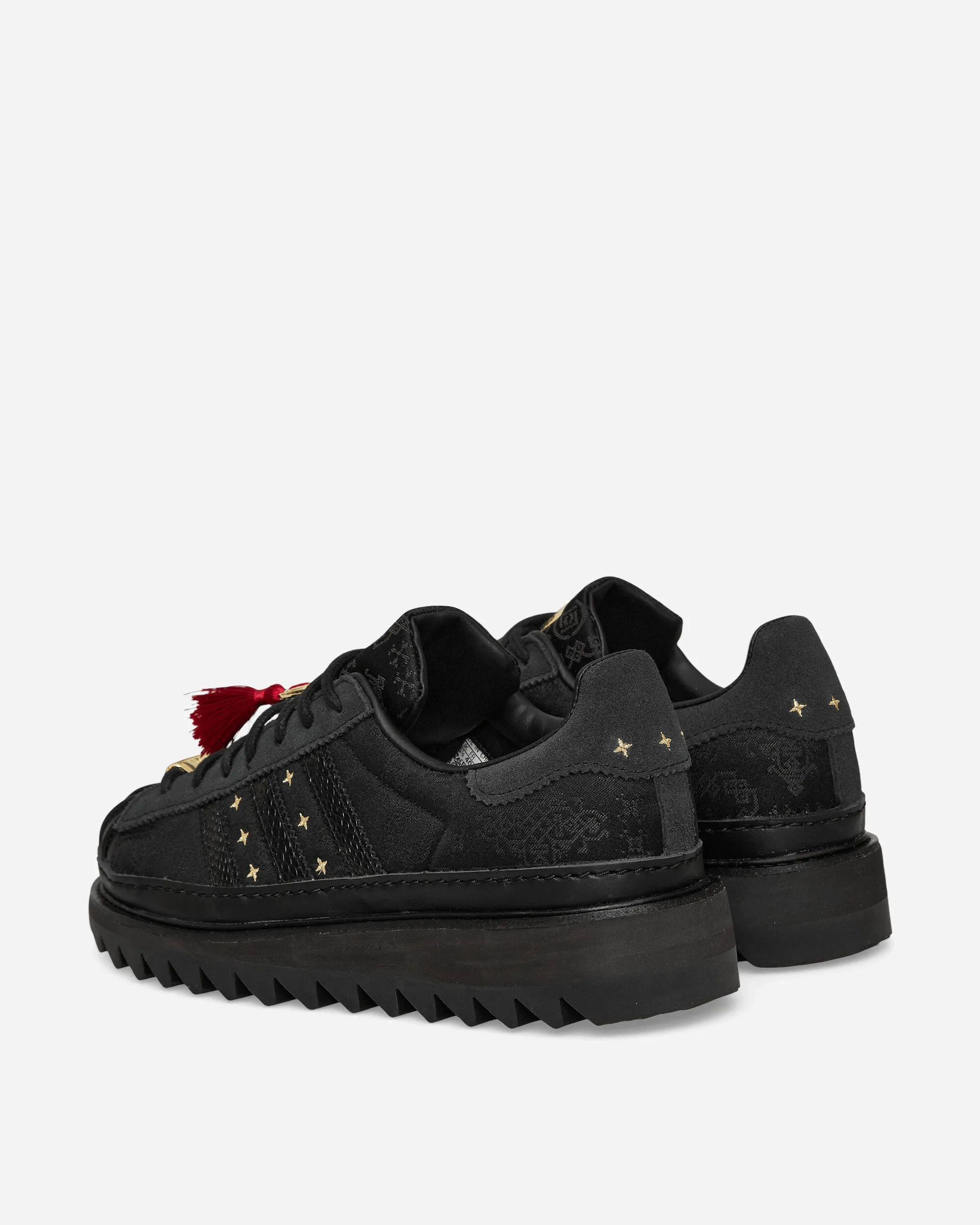 CLOT By Edison Chen Superstar Sneakers Core Black Gold Tone Lace Up Style