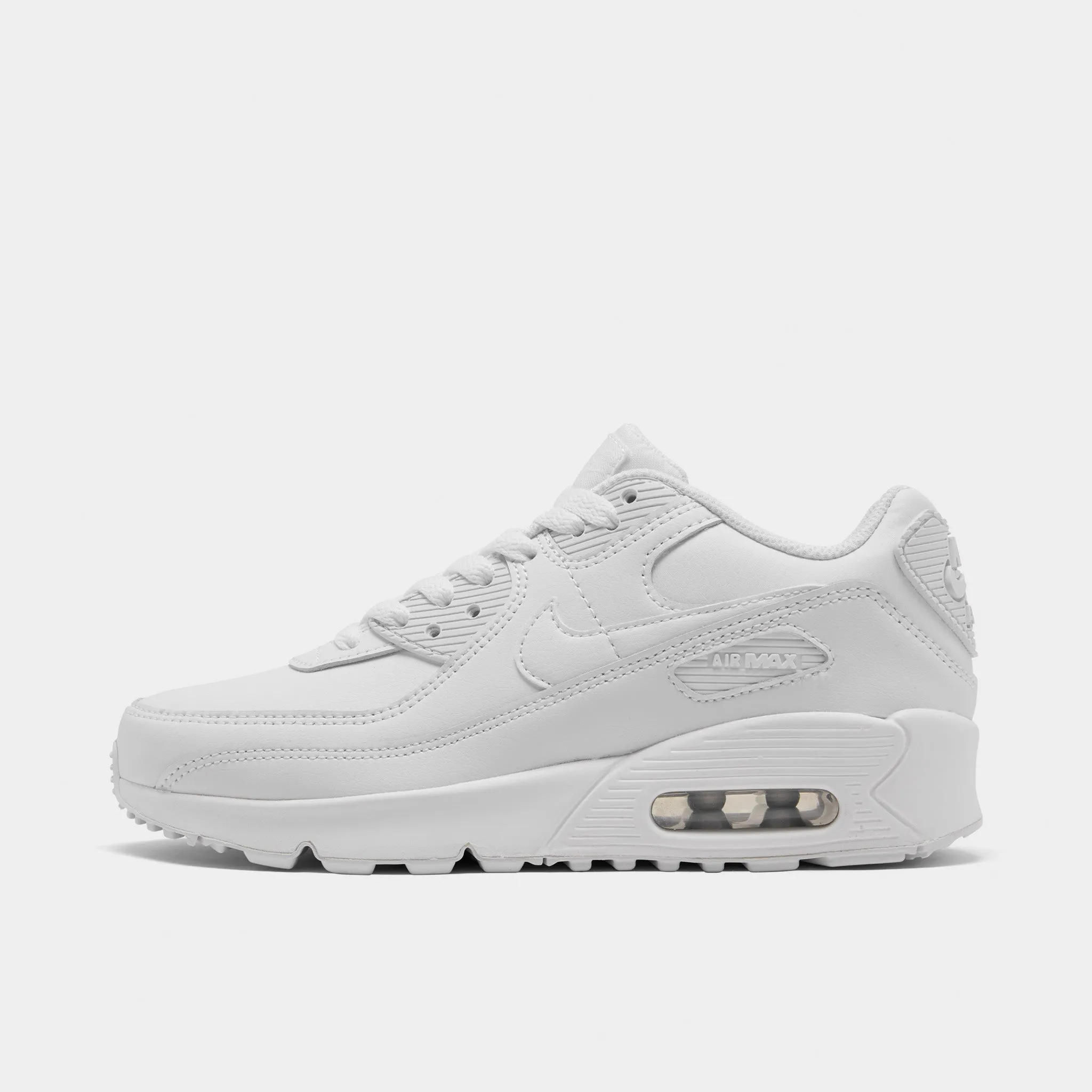 Slip On Style evening walk Nike Air Max 90 LTR GS White / White - Metallic Silver
