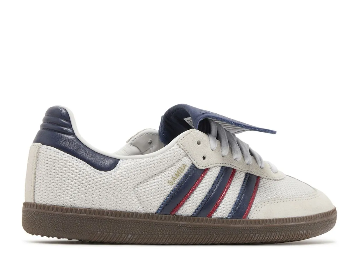 Adidas Samba LT Crystal White Dark Blue Good elasticity