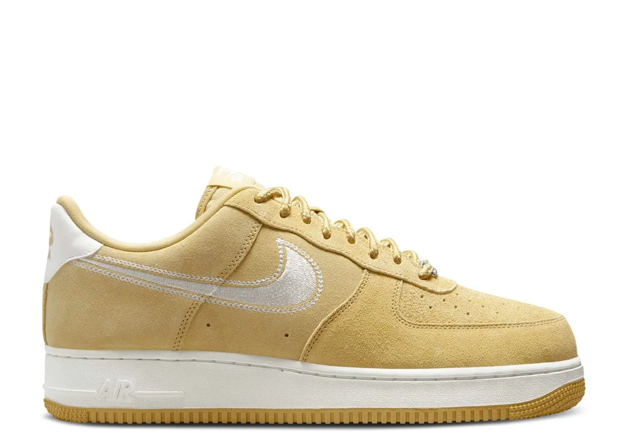 Nike Air Force 1 Low '07 LV8 Buff Gold Sail Embroidered Swoosh Mood Lift Padded Tongue