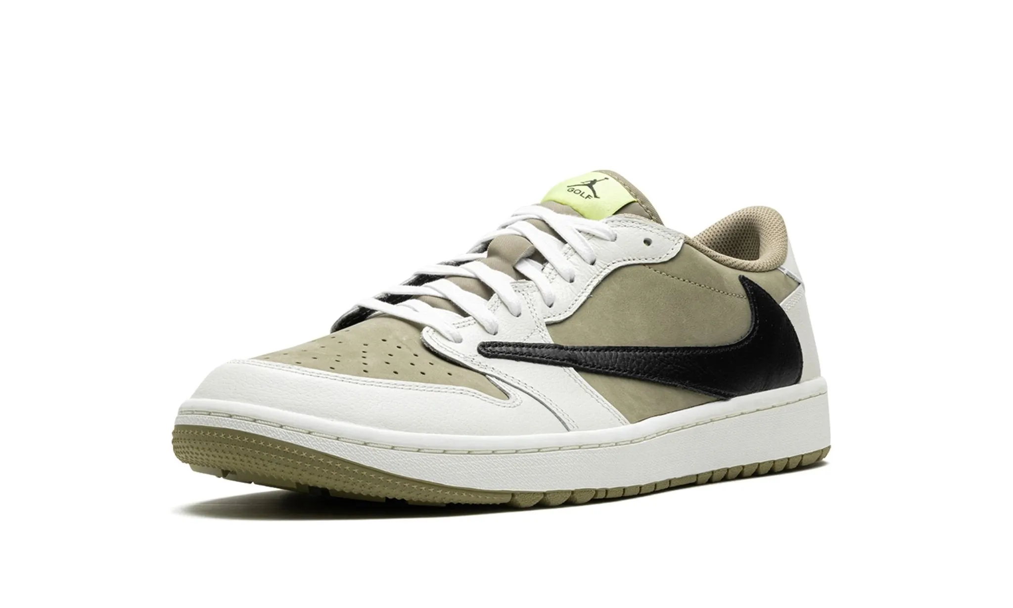 Year long Grip Hold Air Jordan 1 Retro Low Golf x Travis Scott Neutral Olive