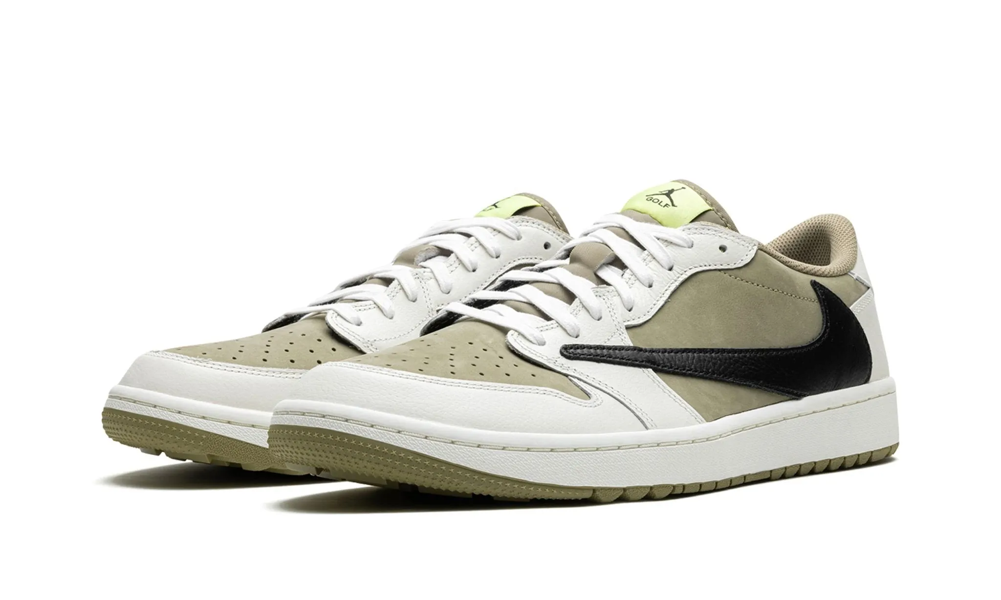 Air Jordan 1 Retro Low Golf x Travis Scott Neutral Olive Synthetic Surf Mode
