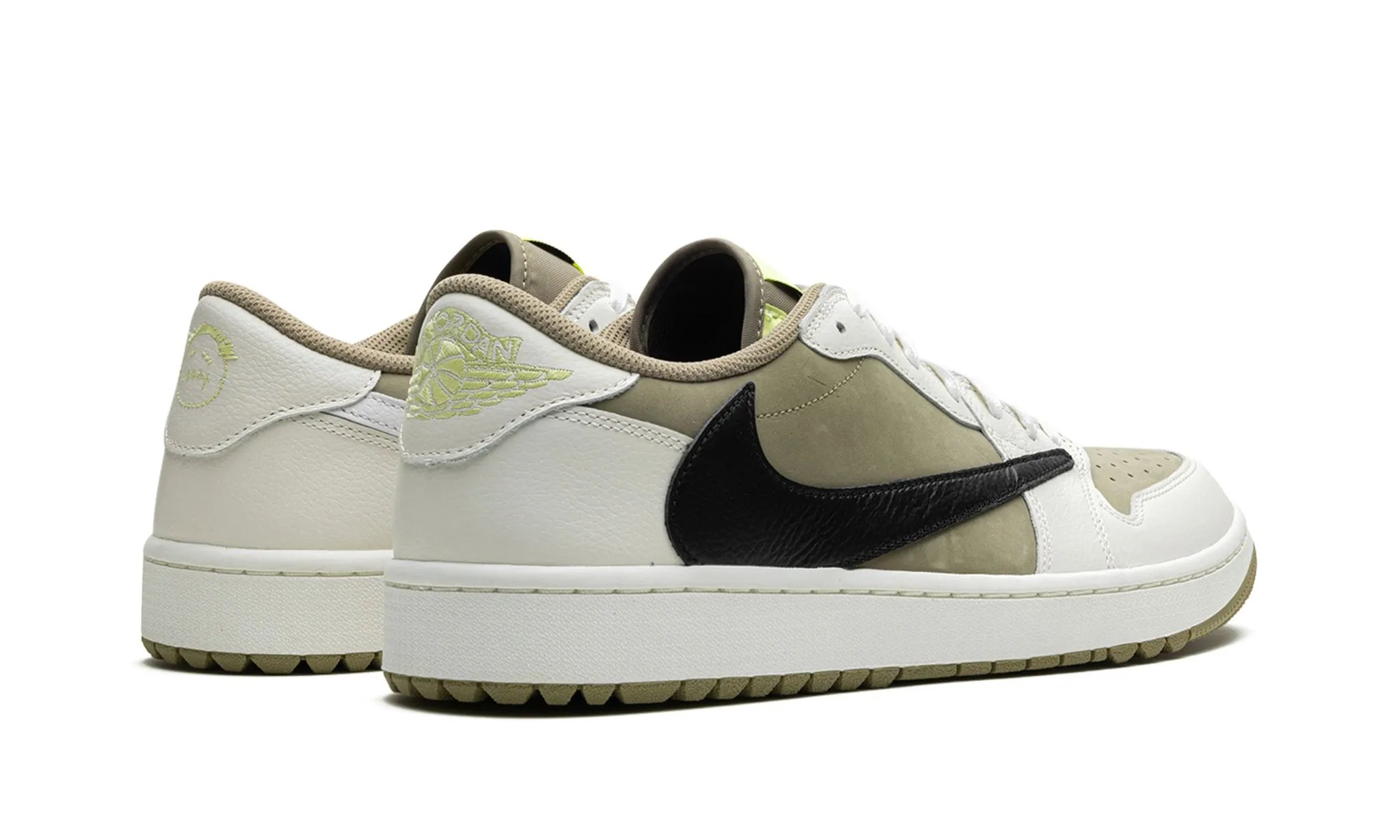 Travel Must City Pace Air Jordan 1 Retro Low Golf x Travis Scott Neutral Olive