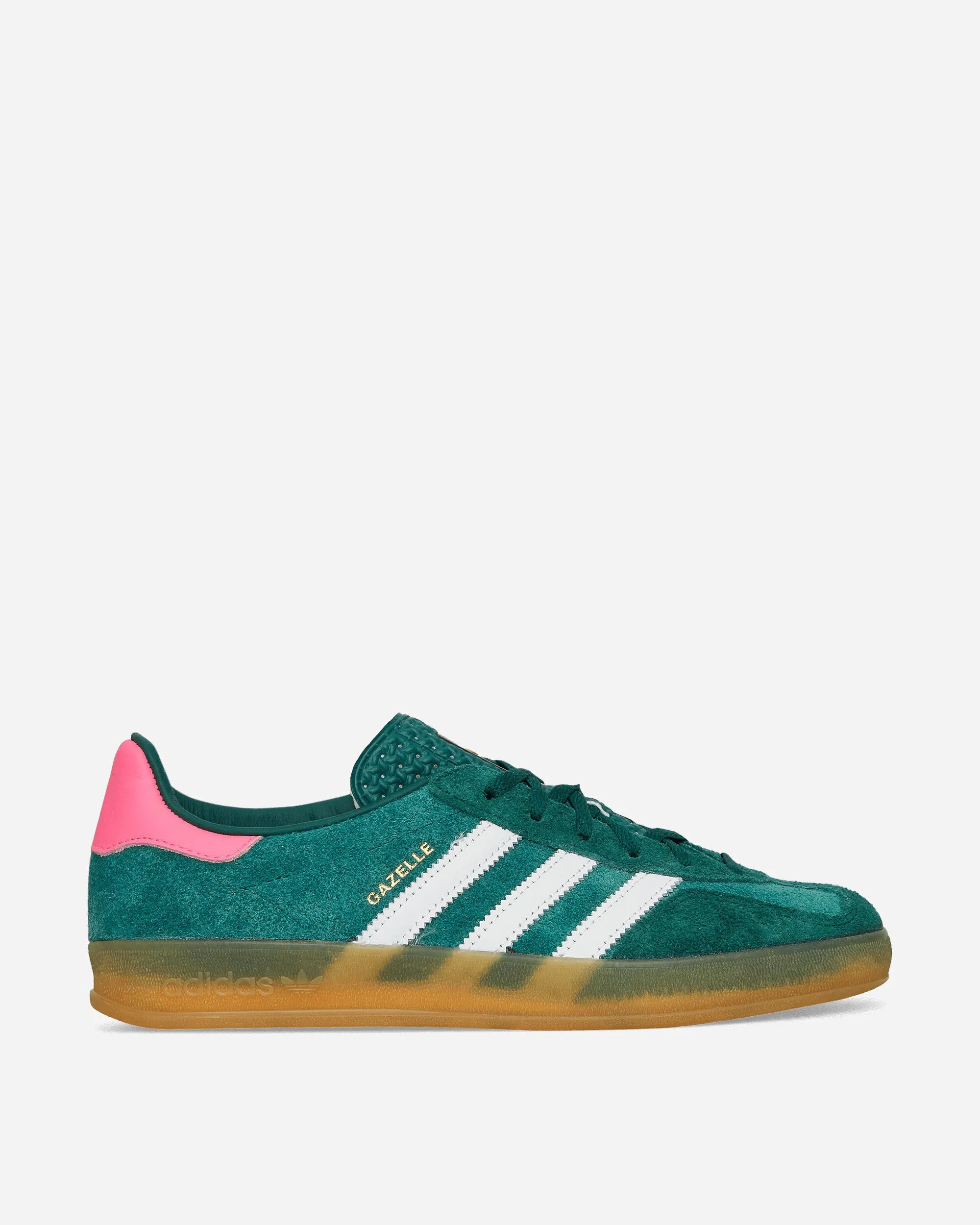 Women's Gazelle Indoor Sneakers Collegiate Green / Cloud White / Lucid Pink Cotton Base Mom Fit
