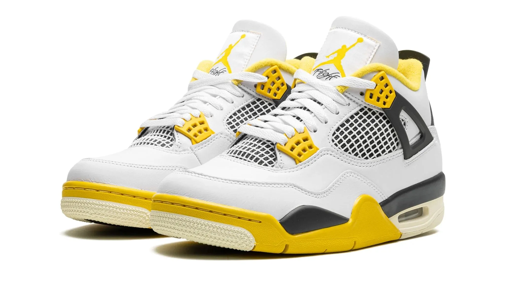 Wmns Air Jordan 4 Retro 'Vivid Sulfur' Soft Steps Outdoor Ease