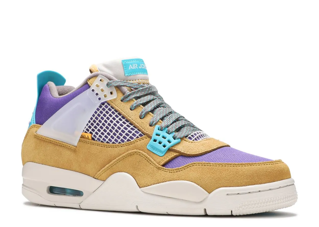 Padded Tongue Lace Up Style Air Jordan 4 Retro Union Desert Moss