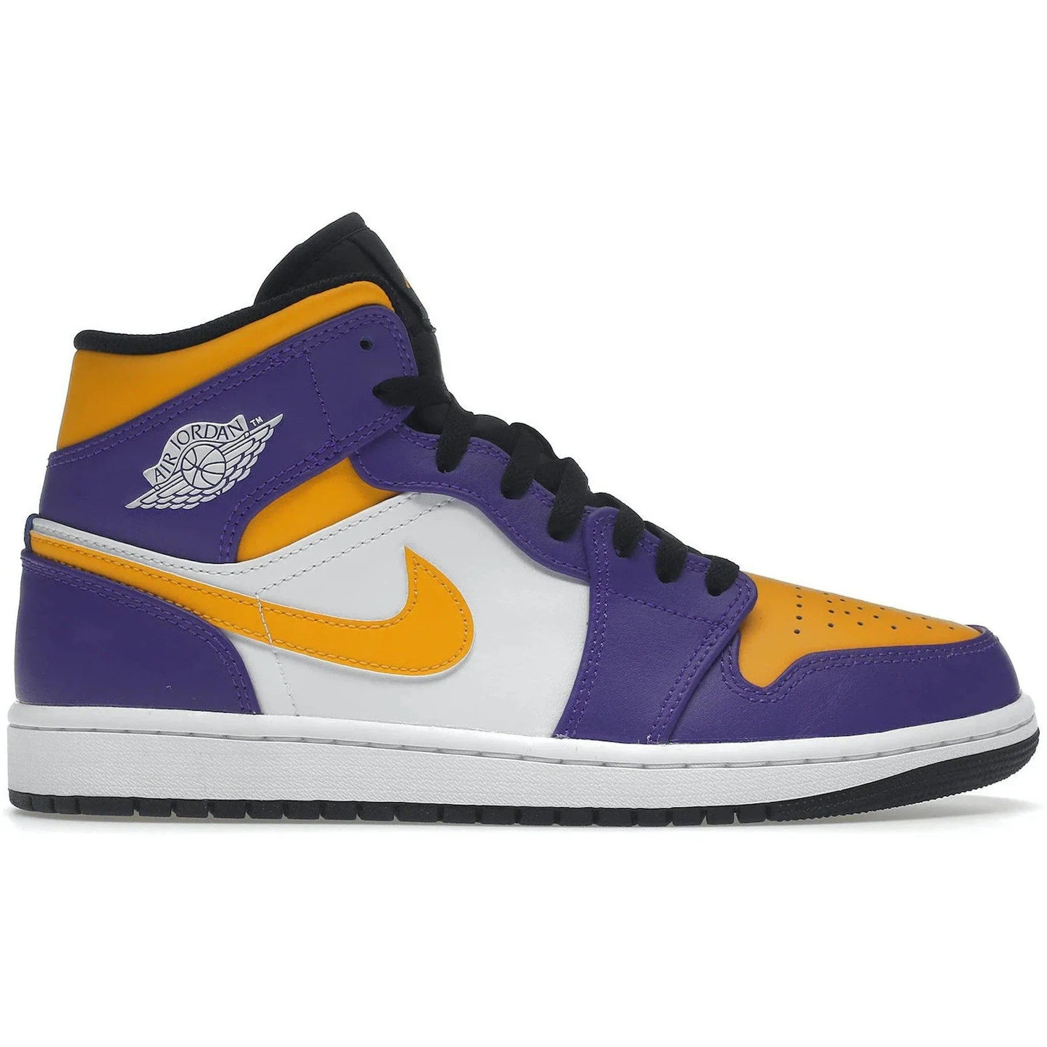 Jordan 1 Mid Lakers (2022) Elastic laces