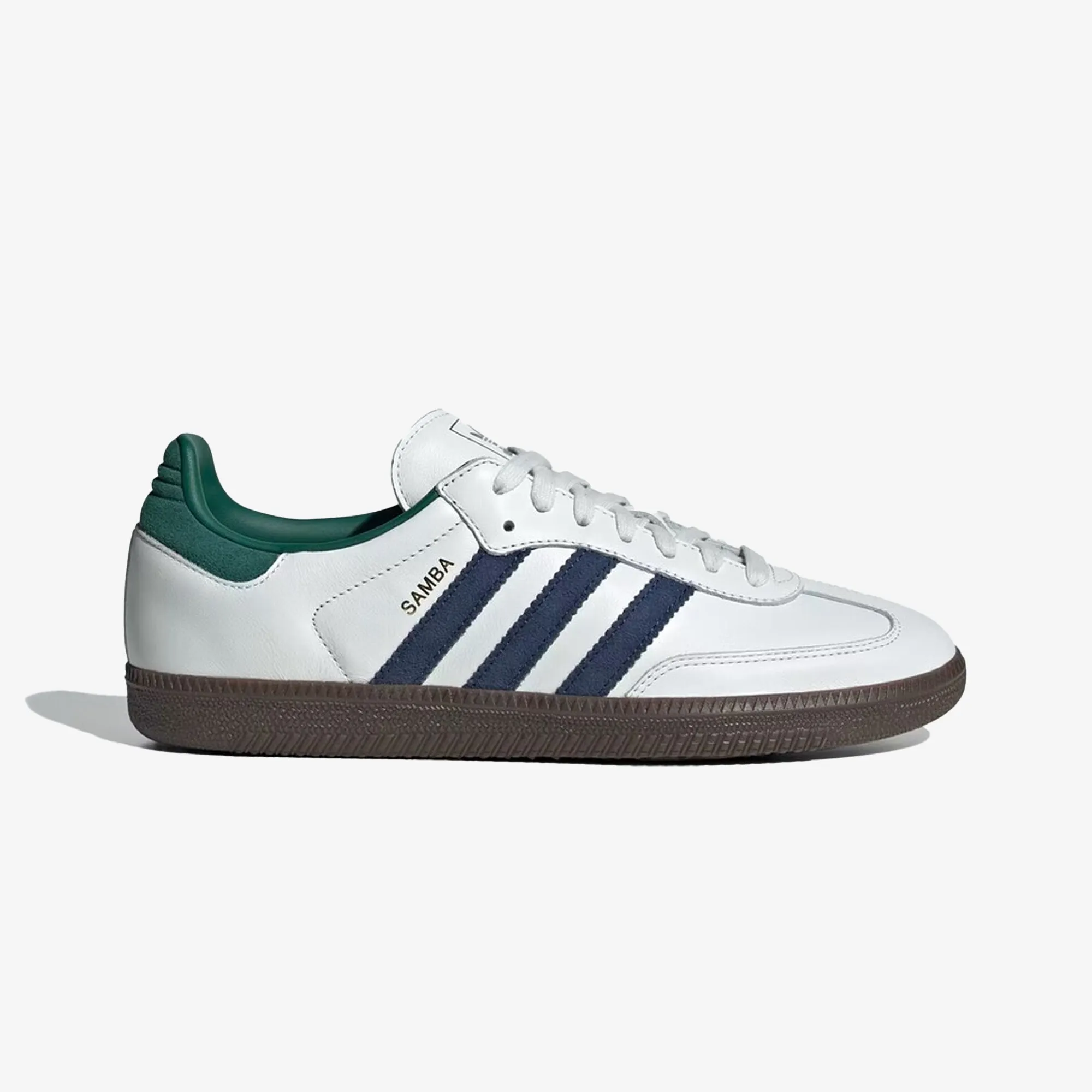 ADIDAS ORIGINALS | SAMBA OG { BLACK WHITE/COLLEGIATE GREEN Flat Base All weather