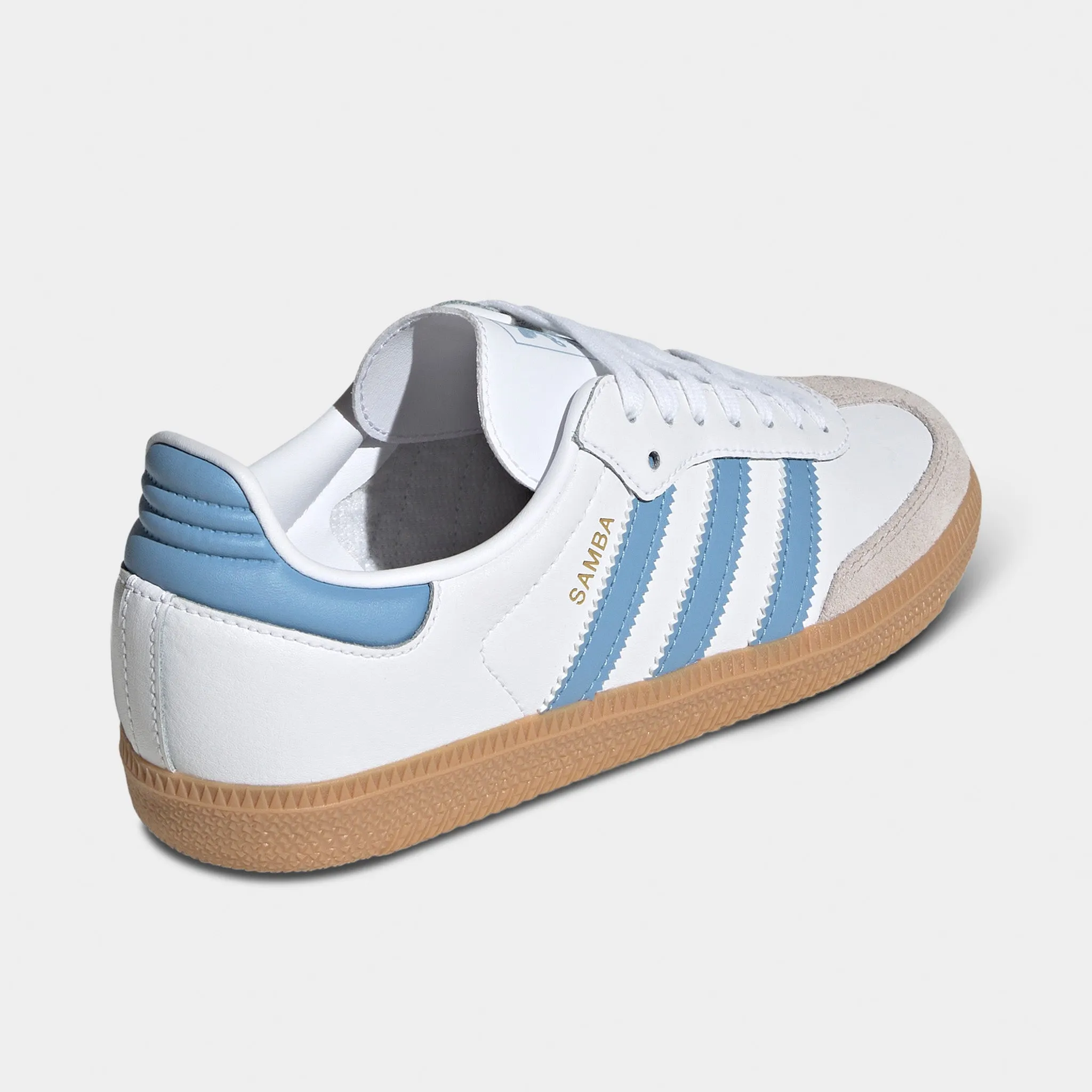 adidas Juniors' Samba OG White / Ash Blue - Gum Step Light