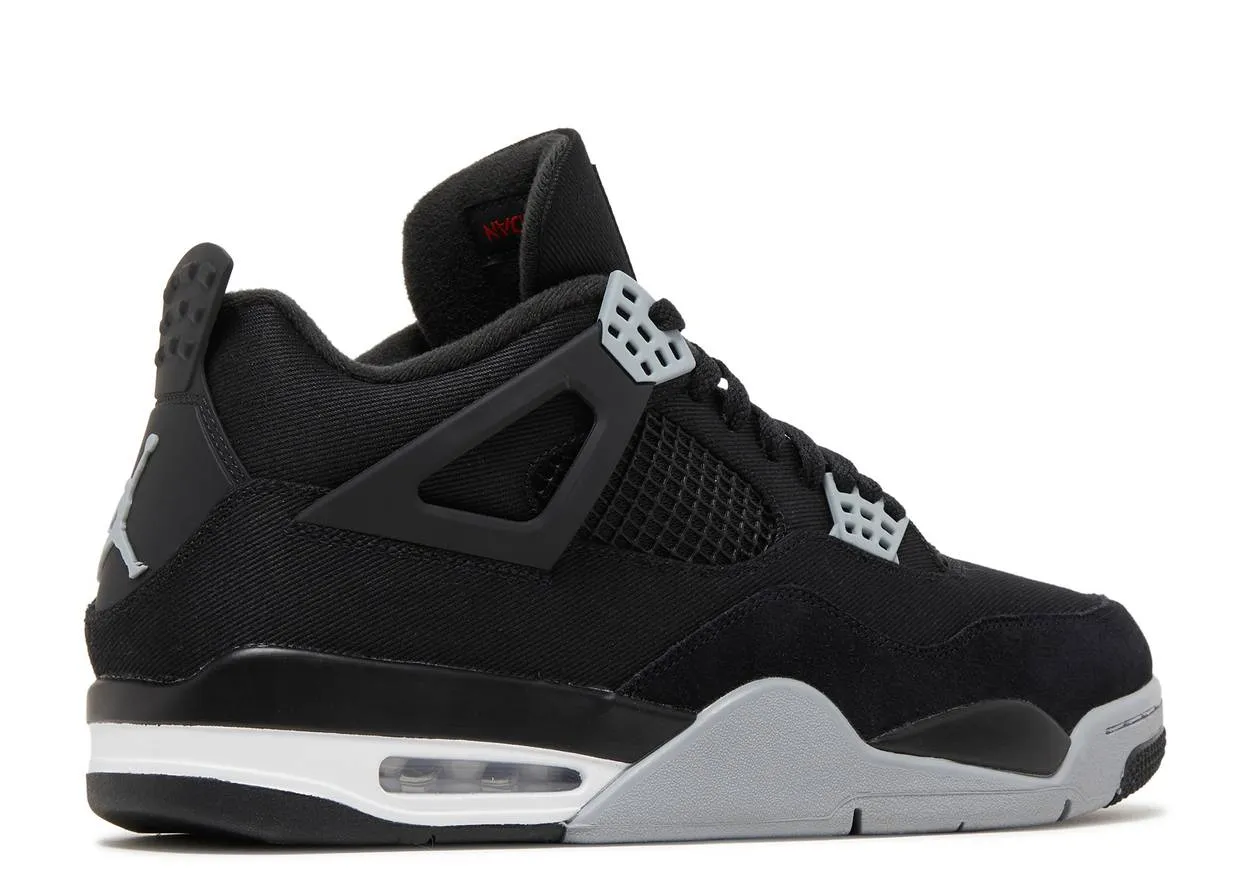 Air Jordan 4 Black Canvas Wind Jog Anti Friction
