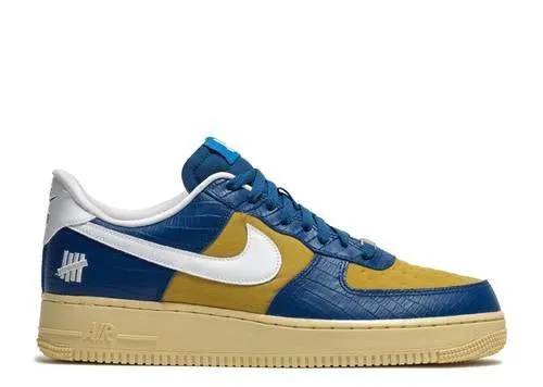 Mid Top Nike Air Force 1 Low SP Undefeated 5 On It Blue Yellow Croc