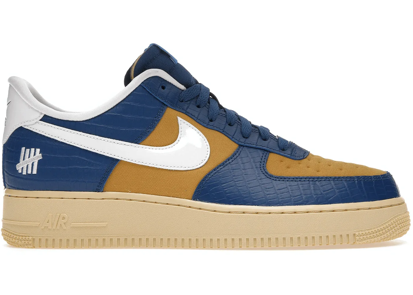 Flat Comfort Nike Air Force 1 Low SP Undefeated 5 On It Blue Yellow Croc