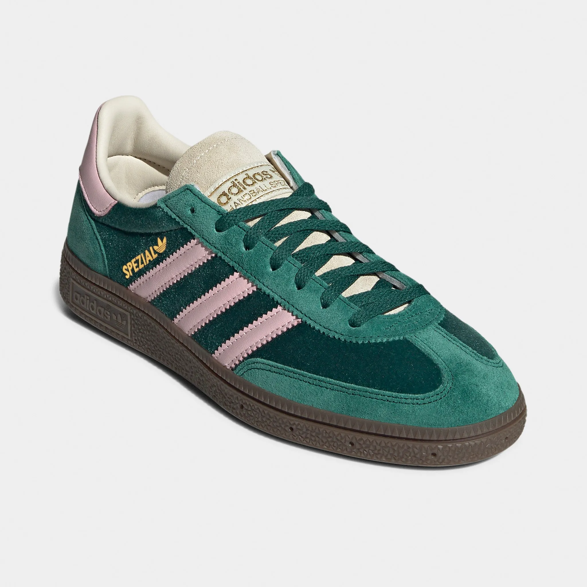 adidas Women's Handball Spezial Collegiate Green / Clear Pink - Cream White Teen Edge Everyday