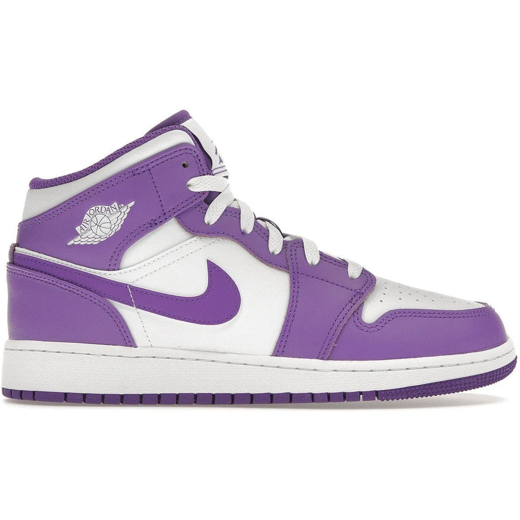 Jordan 1 Mid Purple Venom (GS) Light frame Heel Design