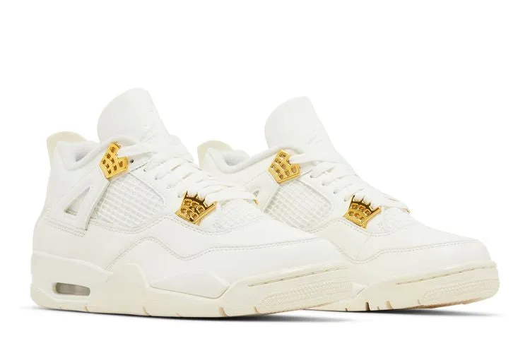 Wmns Air Jordan 4 Retro 'Metallic Gold' Anti Slip Glow Step