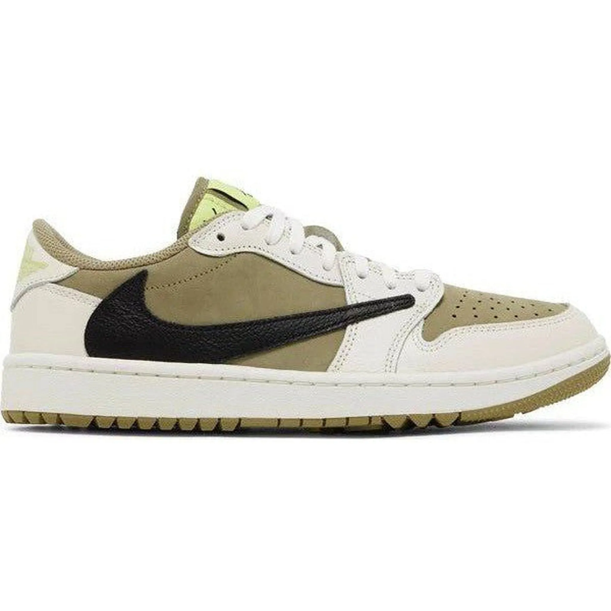Jordan 1 Retro Low Golf Travis Scott Neutral Olive Wave Step