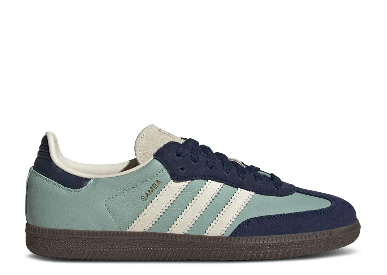 Adidas Samba OG Hazy Green Night Indigo PU material Fast pace