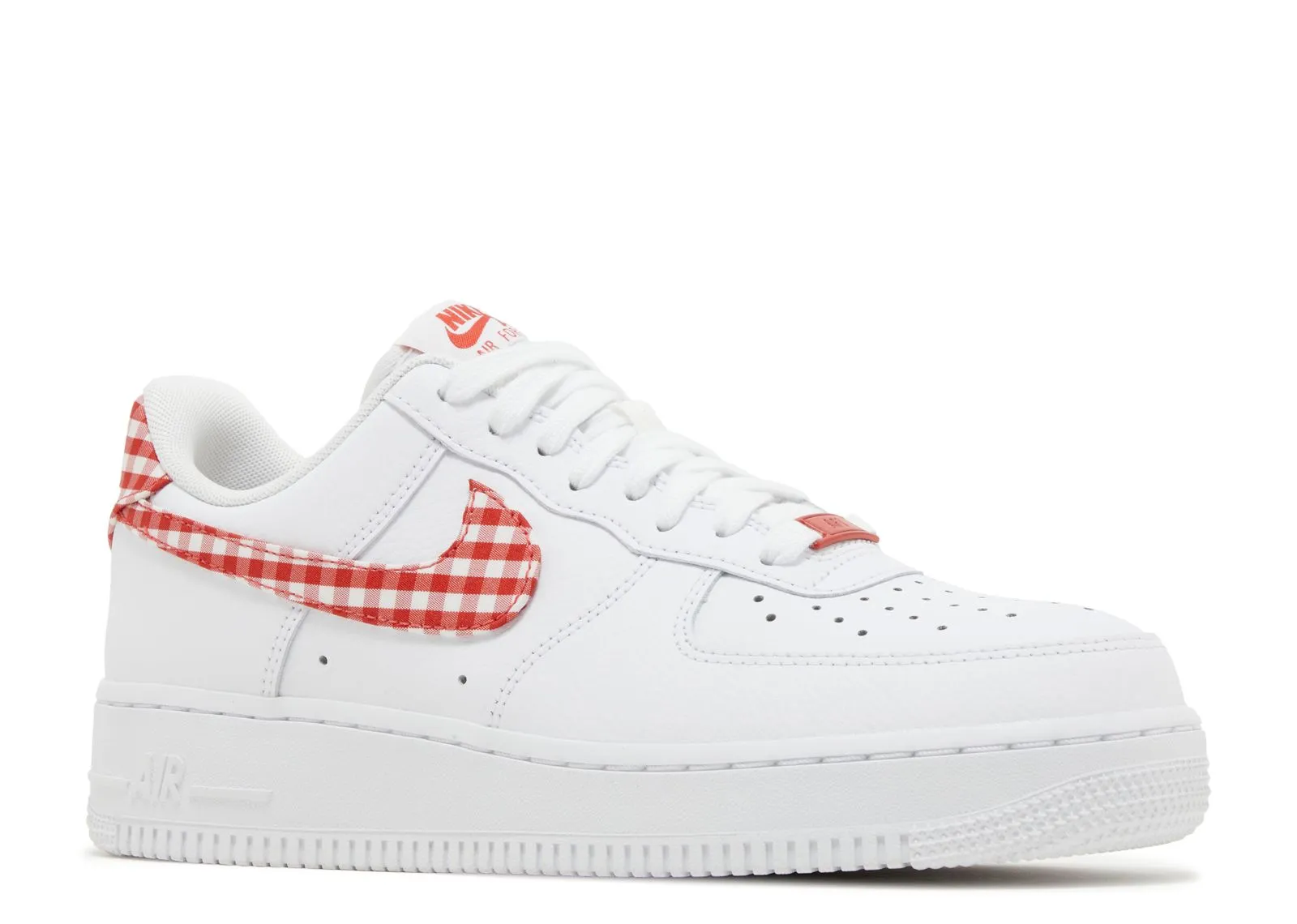 Breathable mesh Easy Step Nike Air Force 1 Low '07 Essential White Mystic Red Gingham