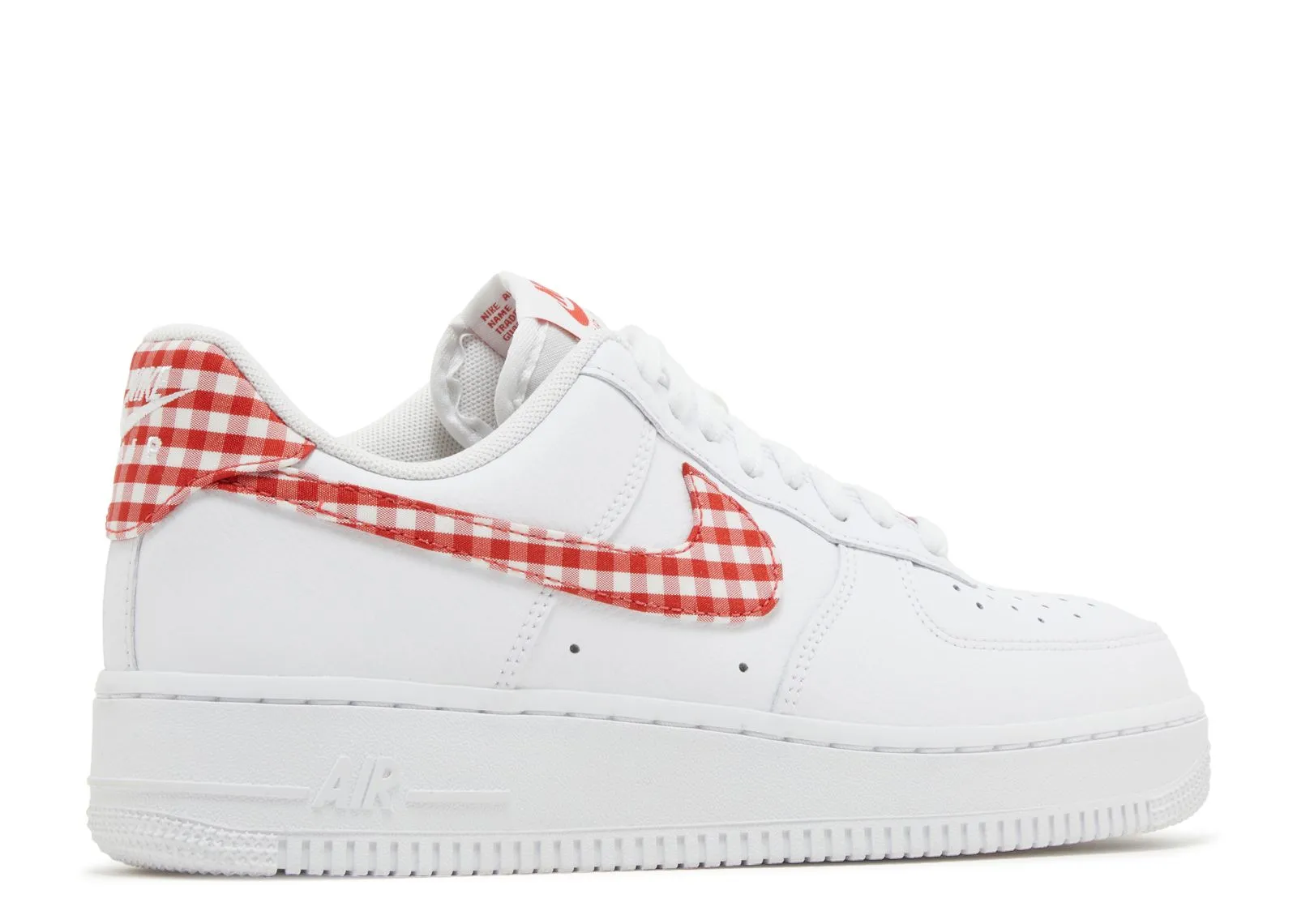 Nike Air Force 1 Low '07 Essential White Mystic Red Gingham shape fit