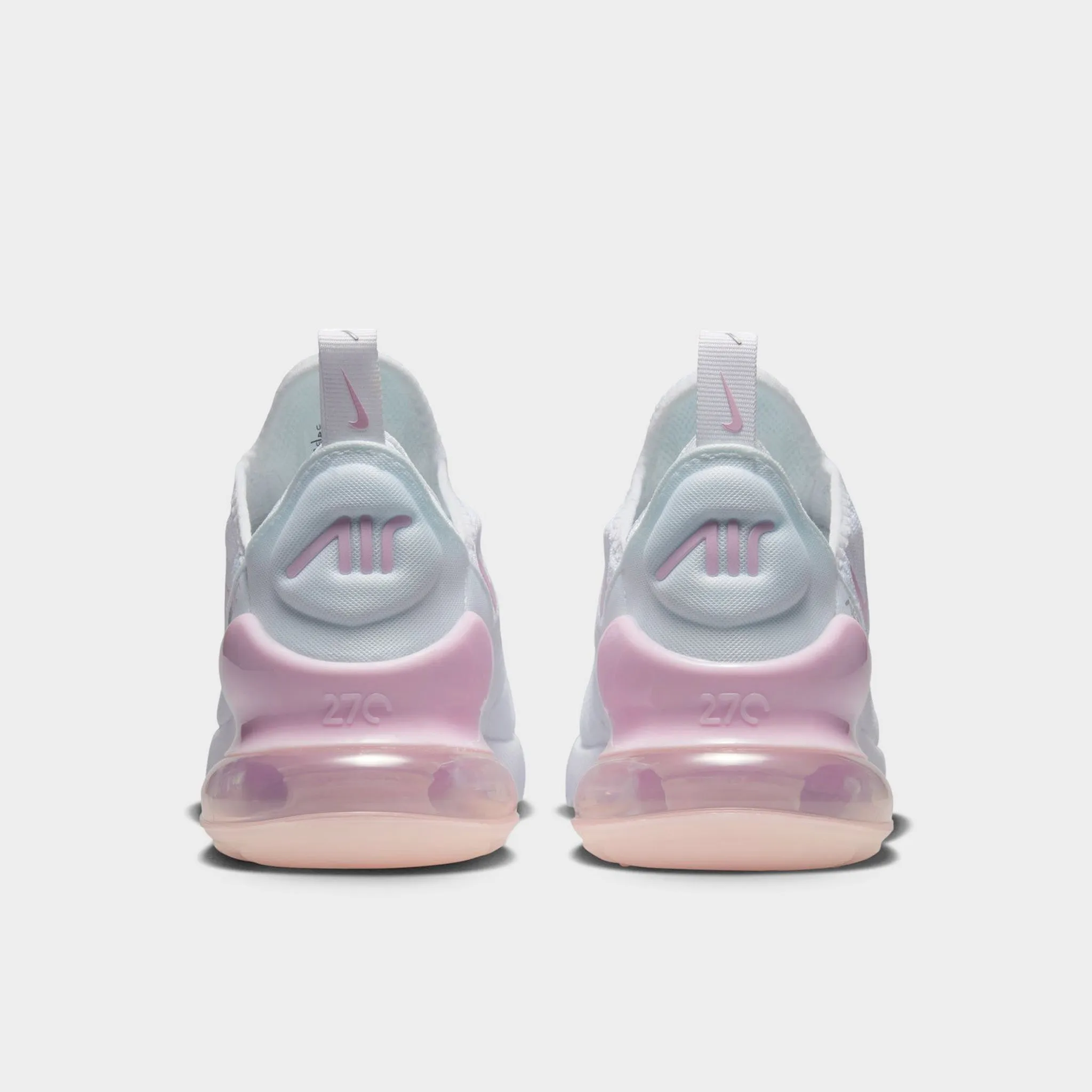 Nike Air Max 270 GS White / Pink Foam - Light Smoke Grey Comfort Cushion Canvas Soft