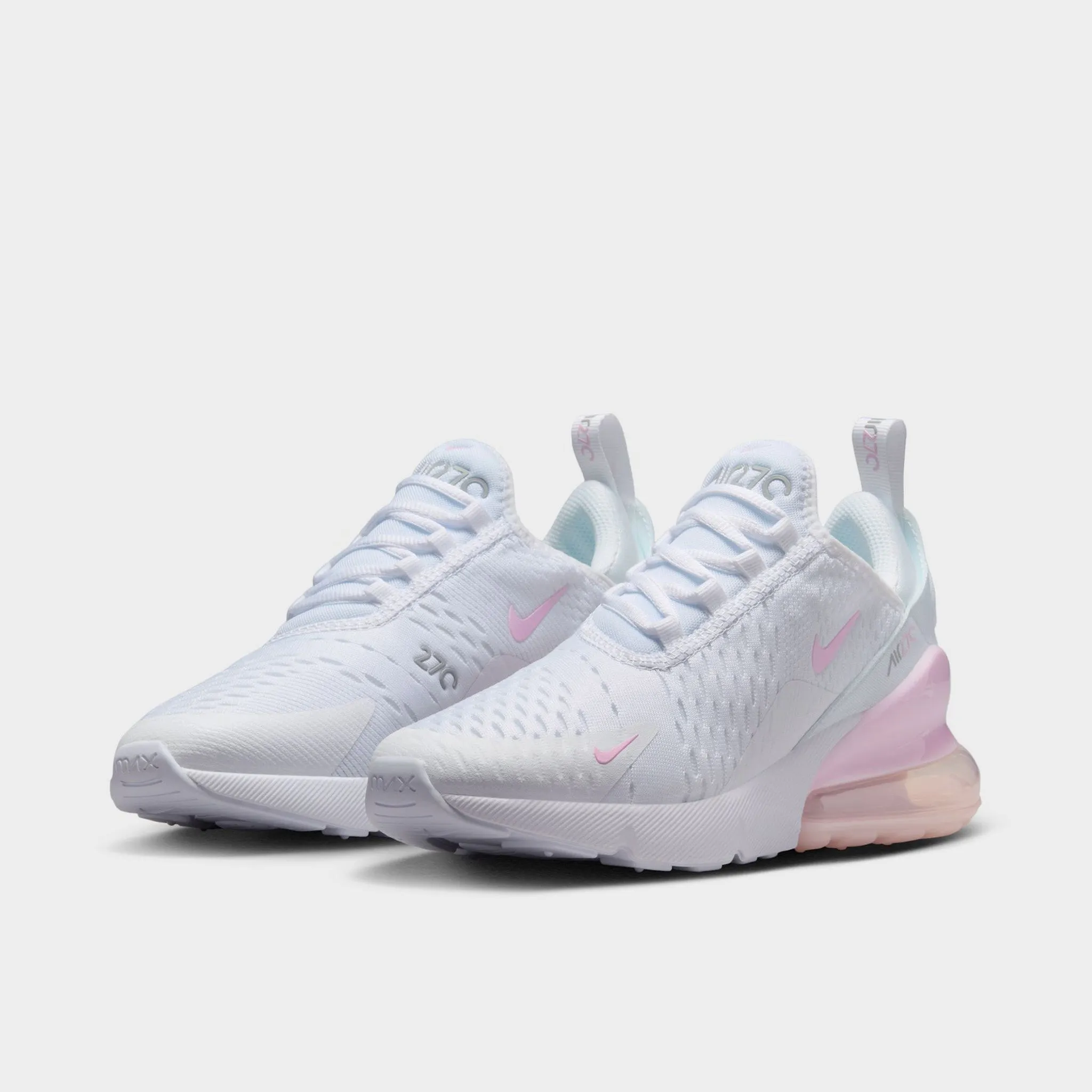 Nike Air Max 270 GS White / Pink Foam - Light Smoke Grey Shore Jog