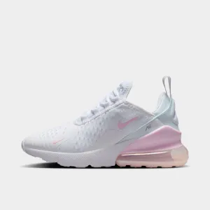 Camp Step Balanced Form Nike Air Max 270 GS White / Pink Foam - Light Smoke Grey