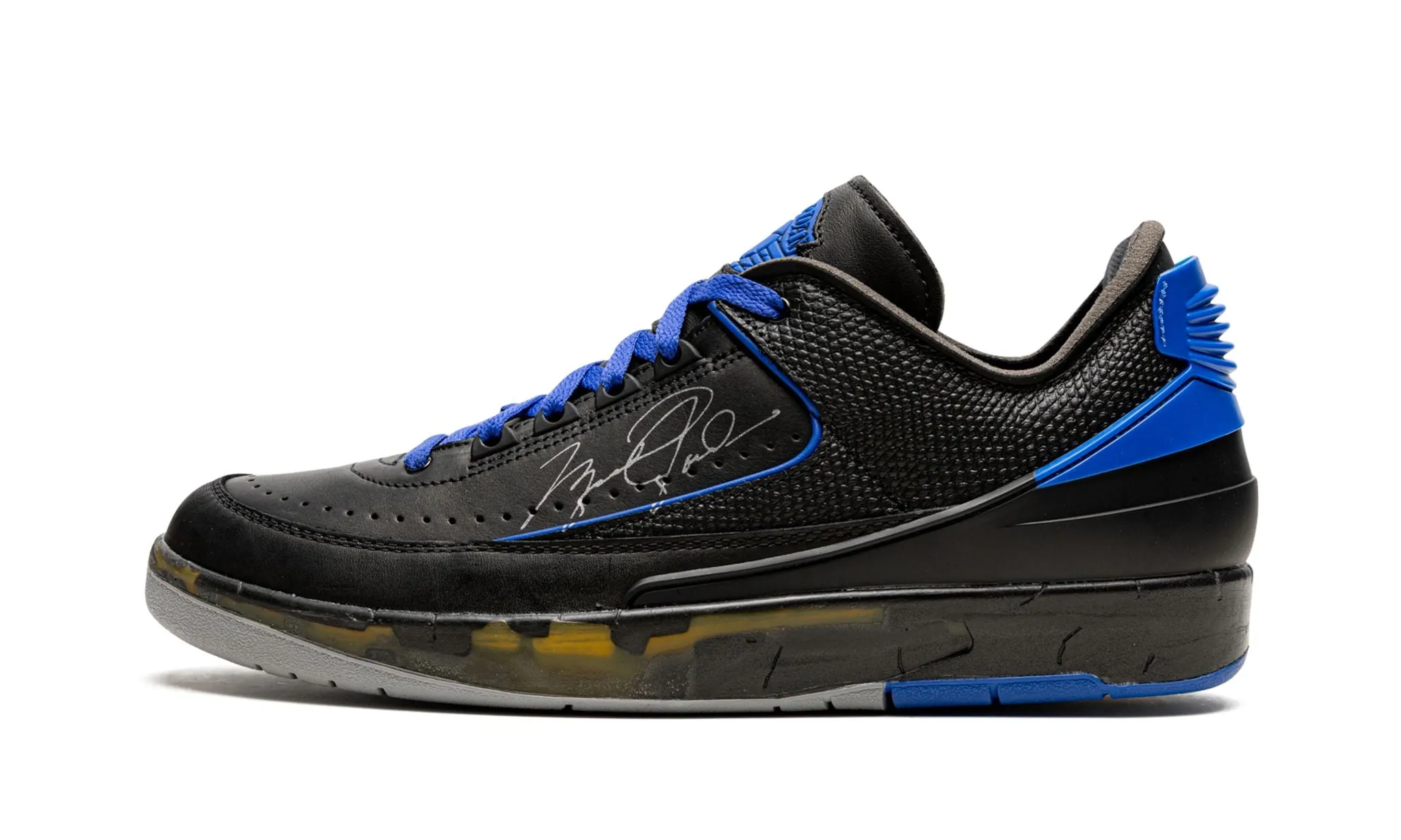 Lace Up Style Off-White x Air Jordan 2 Retro Low SP Black Varsity Royal