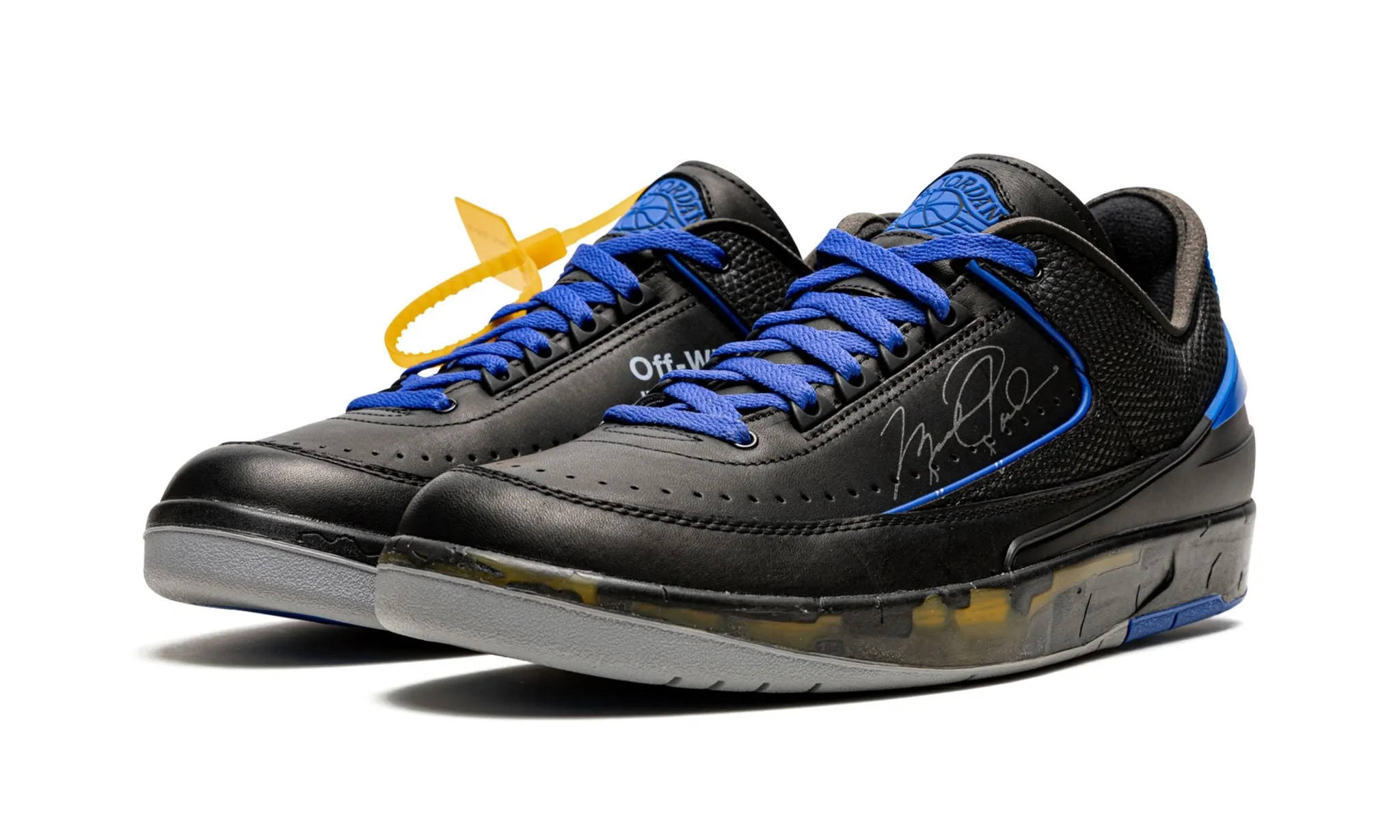 Canvas Off-White x Air Jordan 2 Retro Low SP Black Varsity Royal