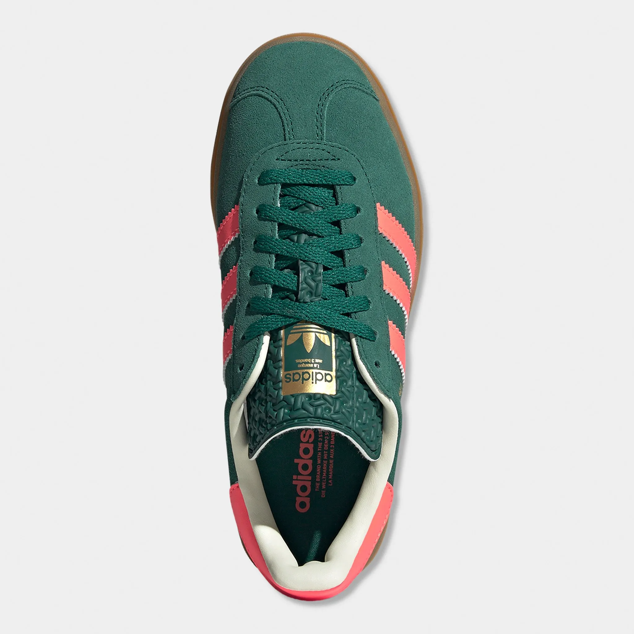 adidas Juniors' Gazelle Bold Green / Orange Flexible Sole